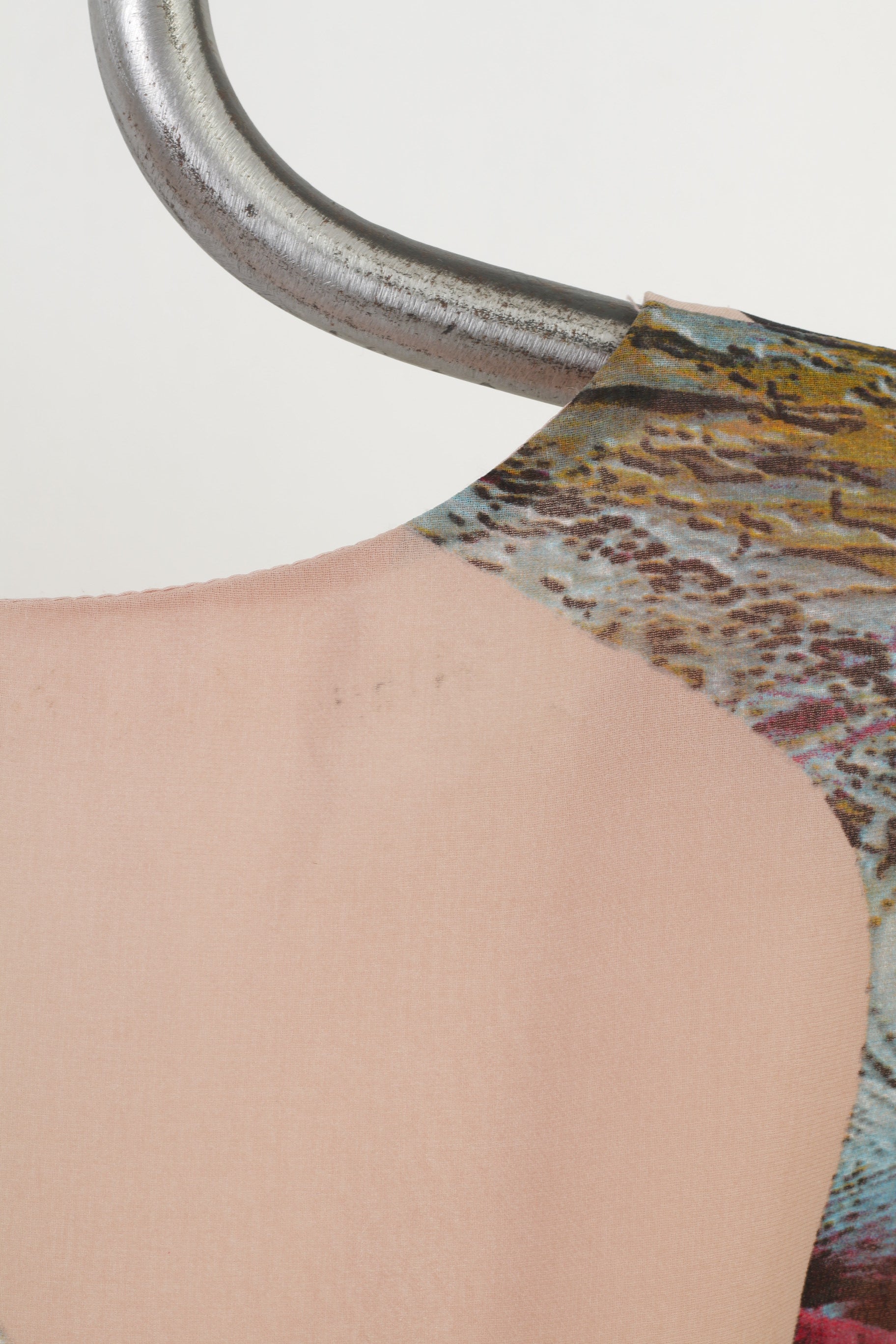 Nikkie Woman 38 Dress Pink Geometric Sleeveless Zipper Ruffles Polyester