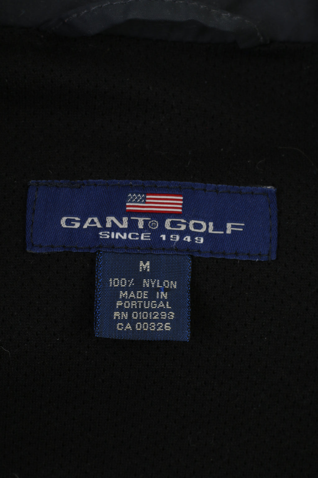 Gant Men M Jacket Nylon Navy Full Zipper Retractable Hood Since 1949 Made in Portugal  Top
