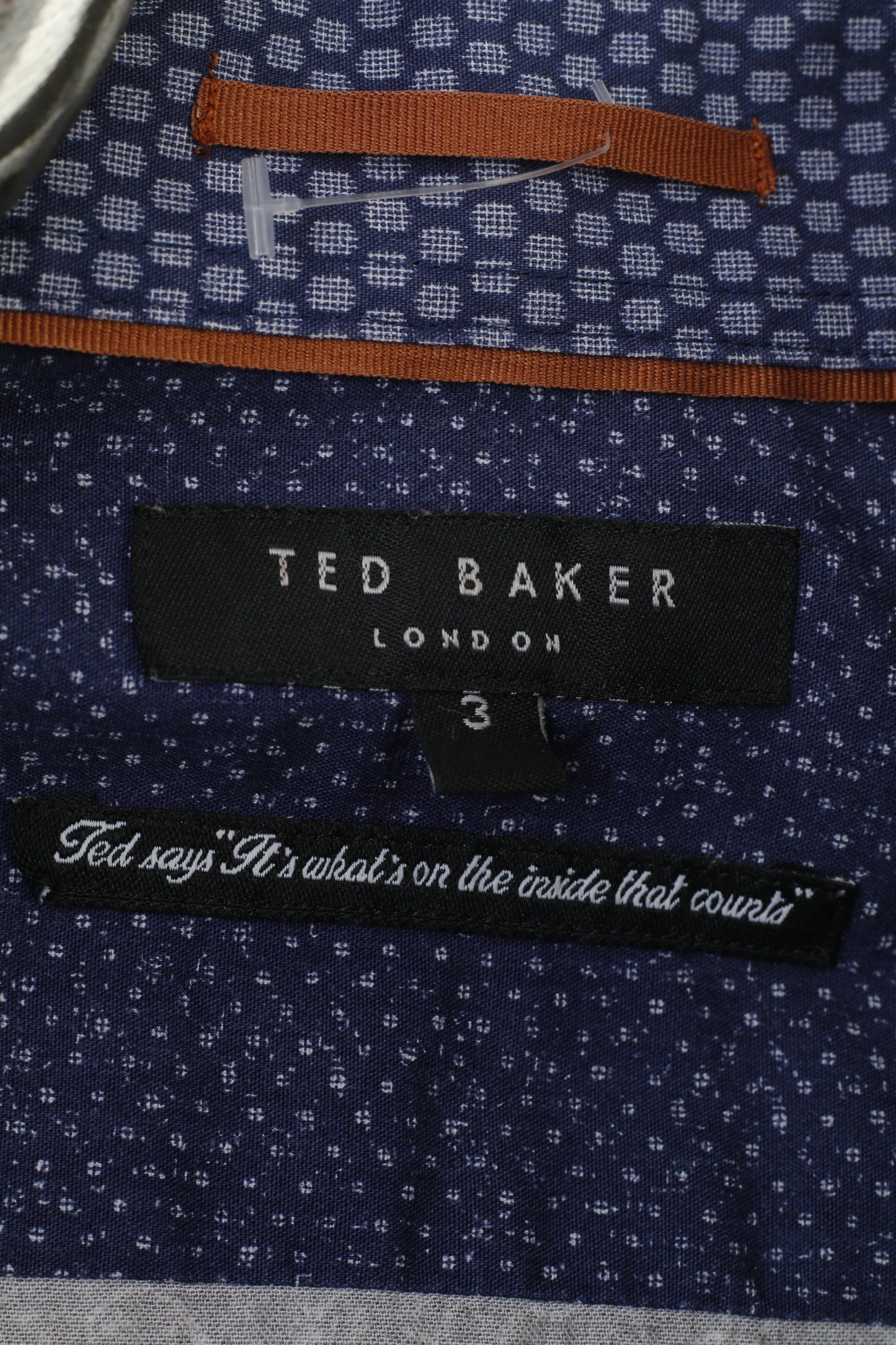 Ted Baker Hommes 3 M Chemise décontractée à manches longues Charcoal Flower Print Collar London Top en coton