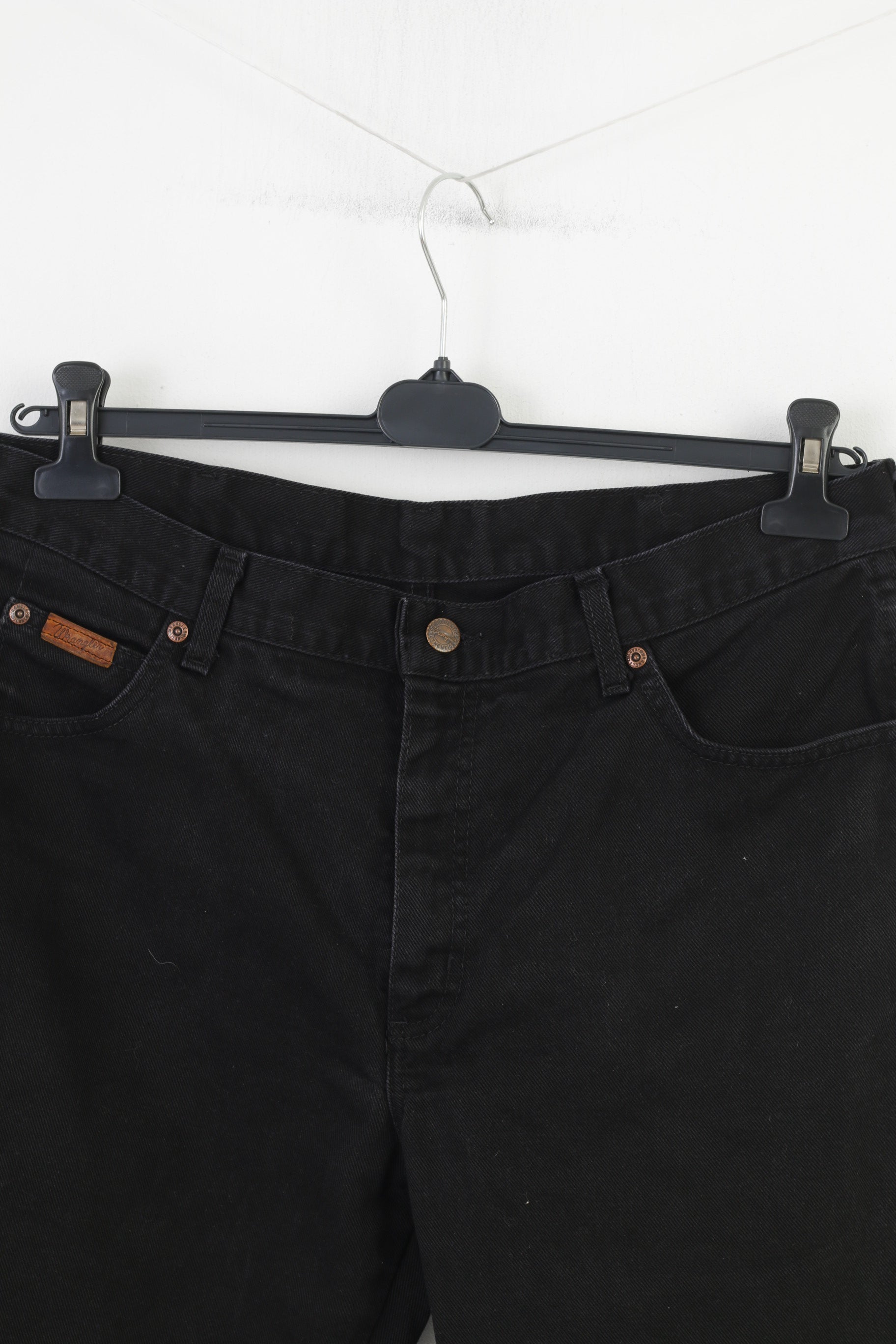 Wrangler Men 35 Trousers Jeans Black Vintage Wide Leg Pants