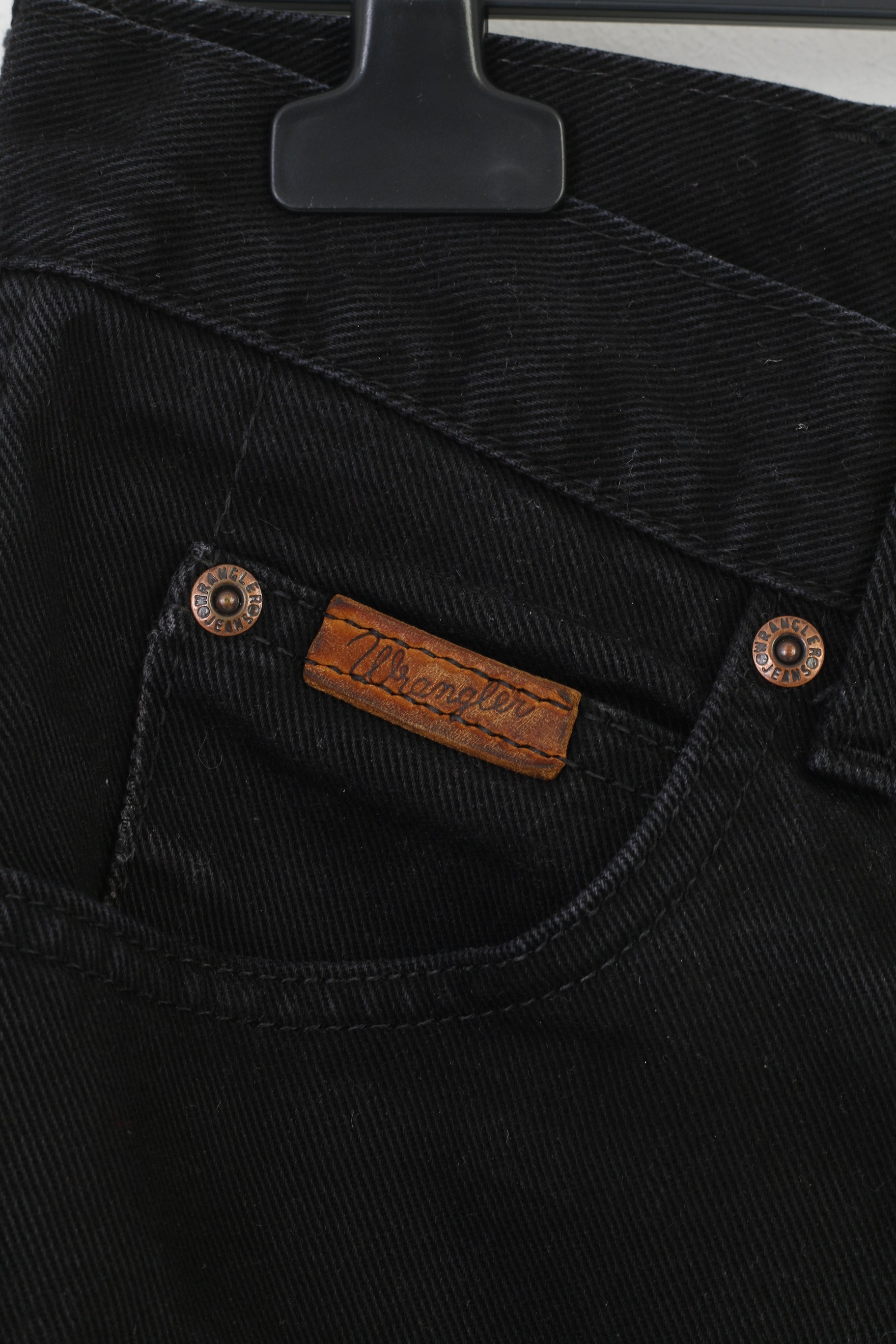 Wrangler Men 35 Trousers Jeans Black Vintage Wide Leg Pants