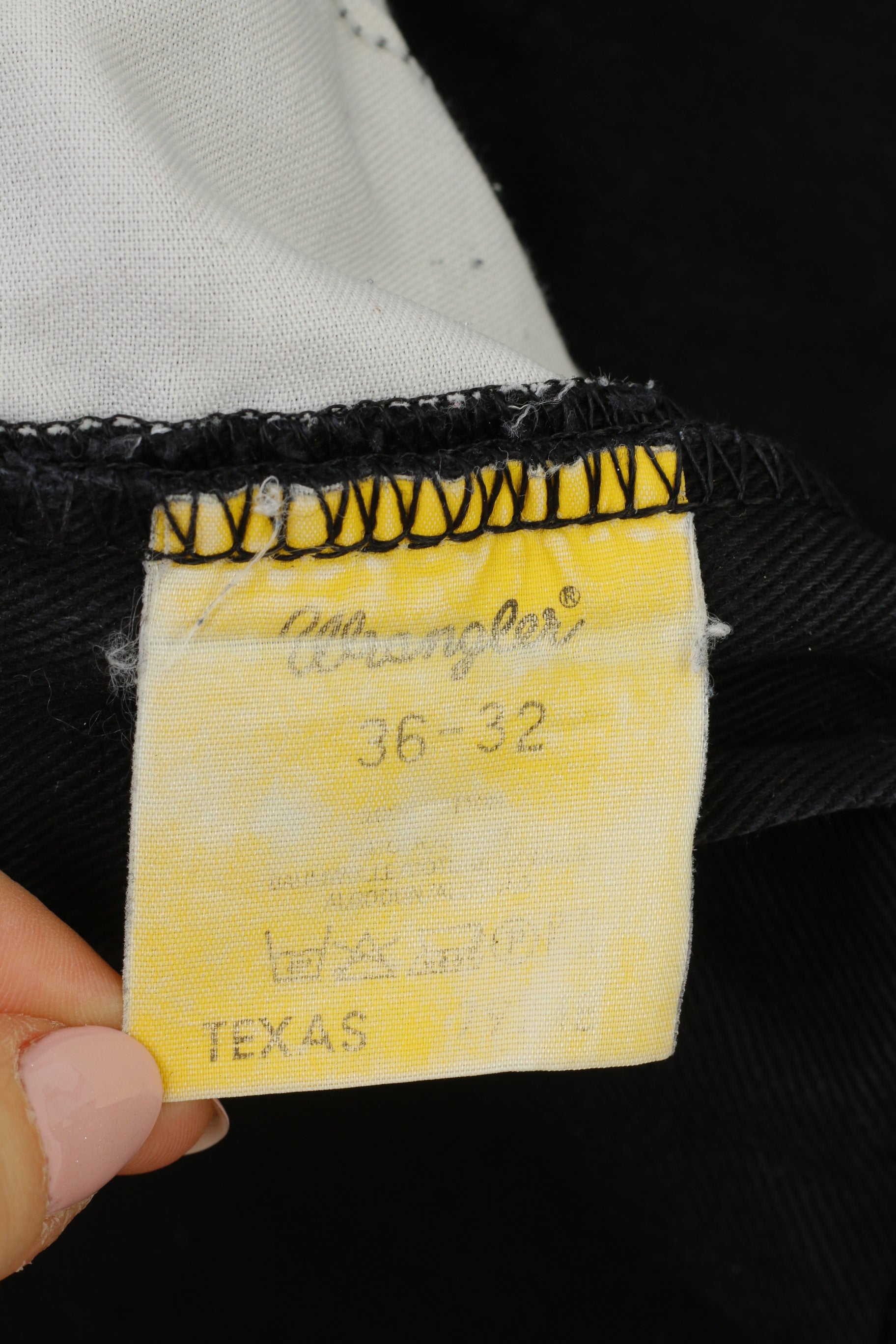 Wrangler Men 35 Trousers Jeans Black Vintage Wide Leg Pants