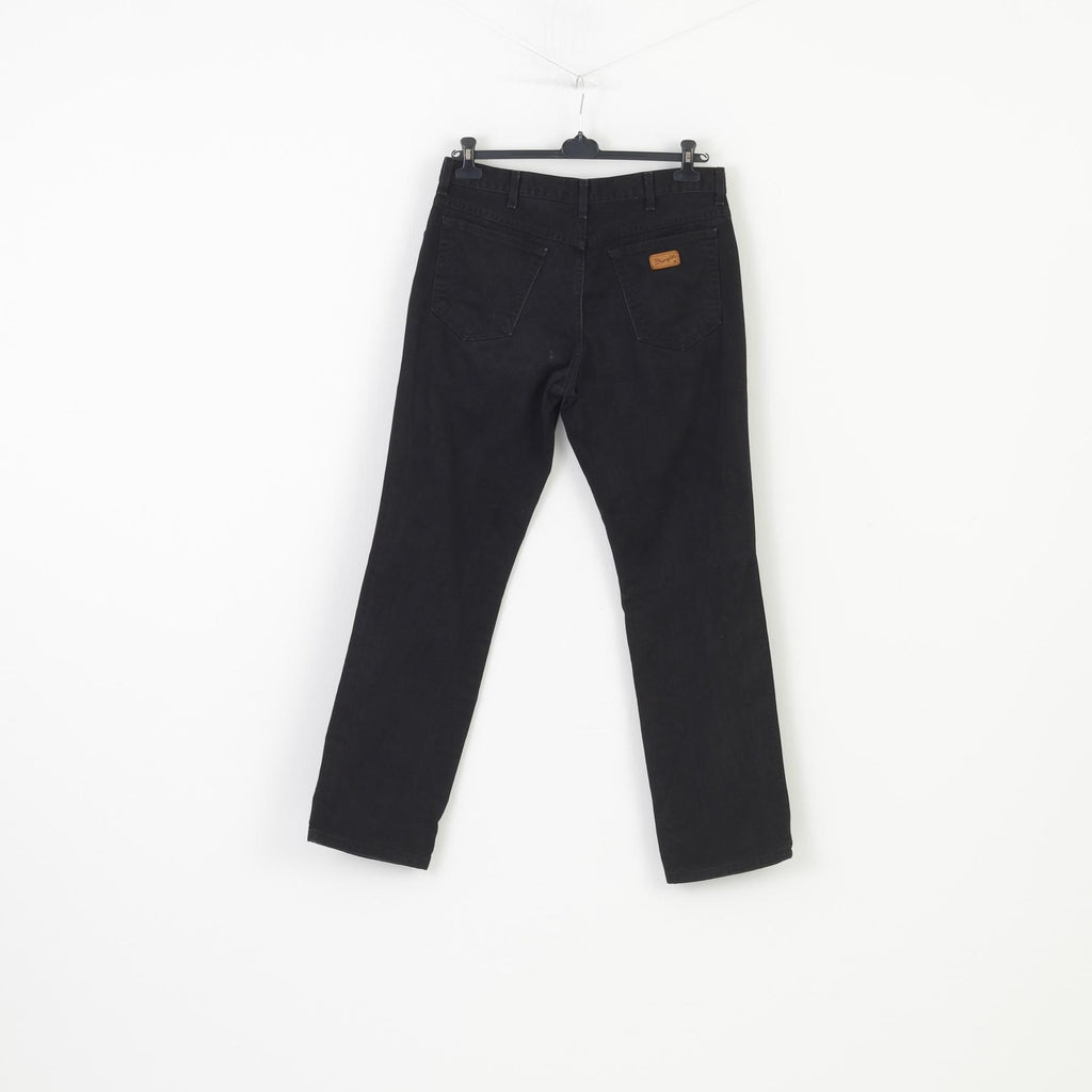 Wrangler Men 35 Trousers Jeans Black Vintage Classic Western Pants
