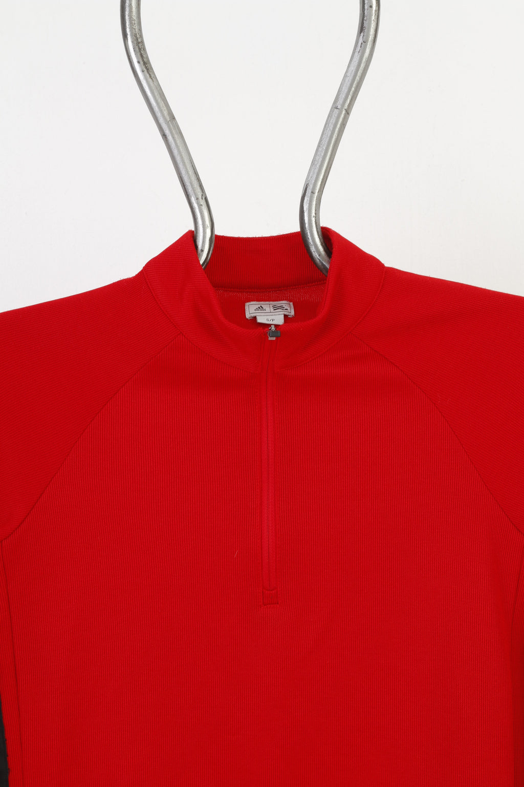 Adidas Men S Longsleeve Red Zip Neck Vintage Sport 3 Stripes Top