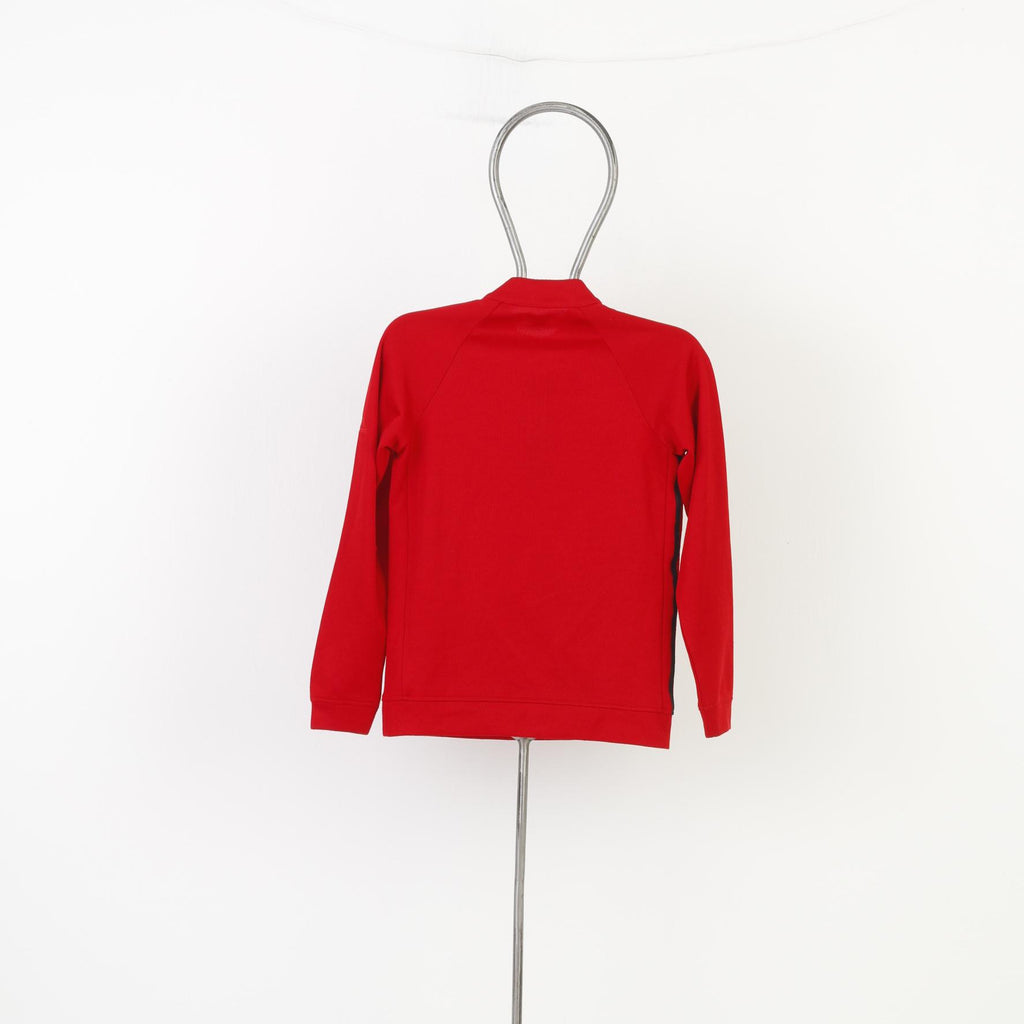 Adidas Men S Longsleeve Red Zip Neck Vintage Sport 3 Stripes Top