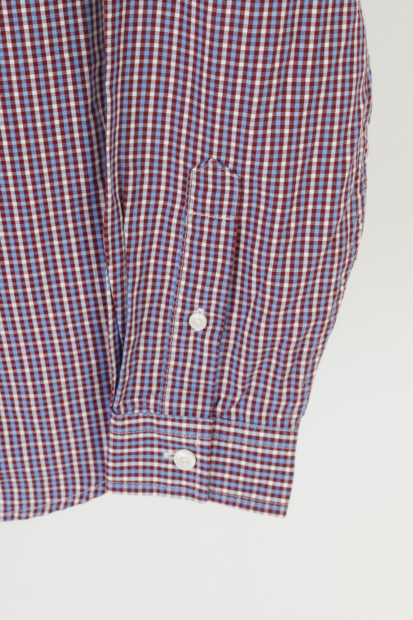 Fred Perry Chemise décontractée pour homme à carreaux bleu bordeaux à manches longues et col élégant en coton