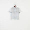 Diesel Men M Casual Shirt Light Blue Short Sleeve Bottoms Linen Top
