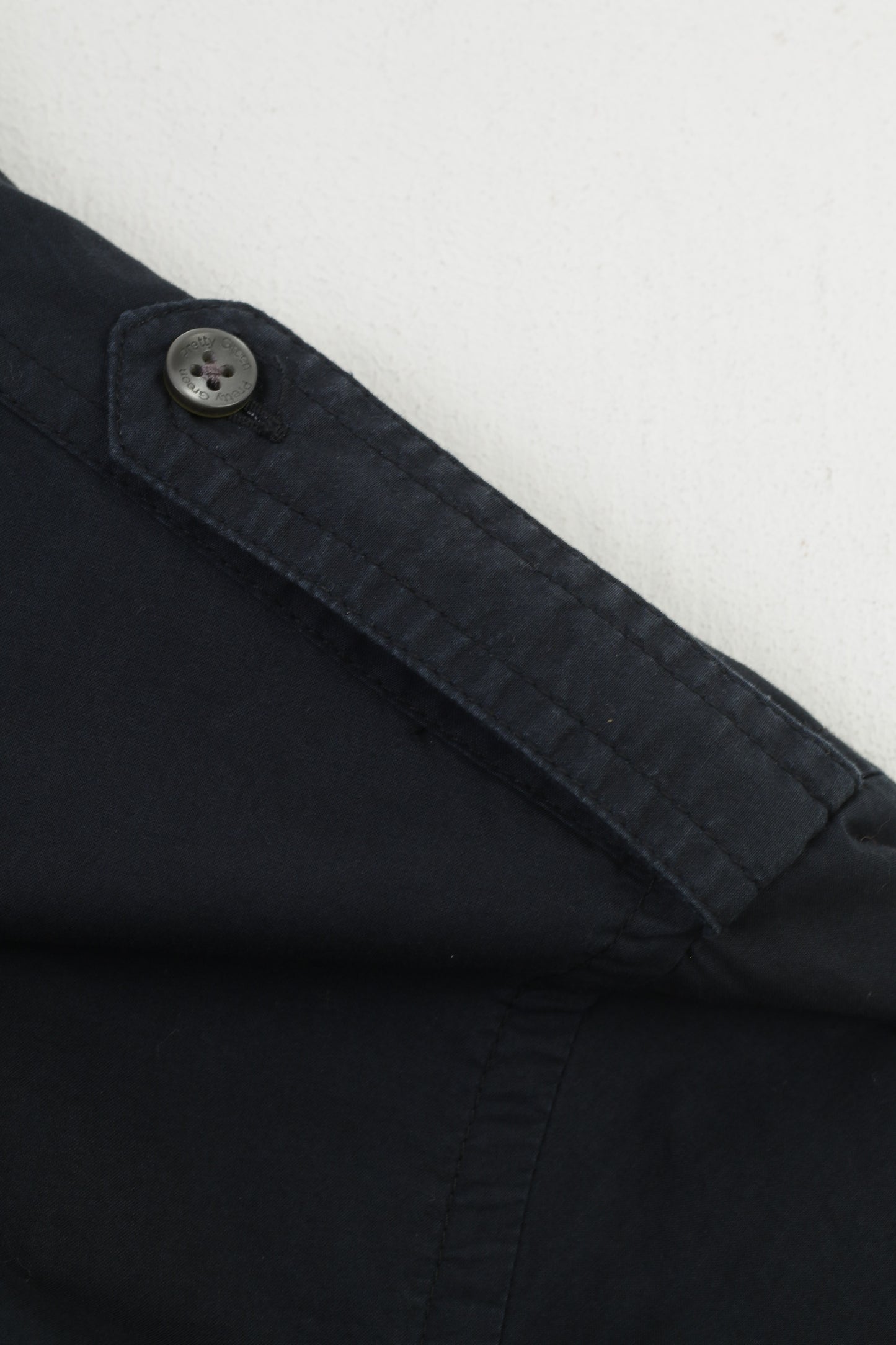 Pretty Green – chemise décontractée pour hommes, haut en coton à manches courtes, bleu marine