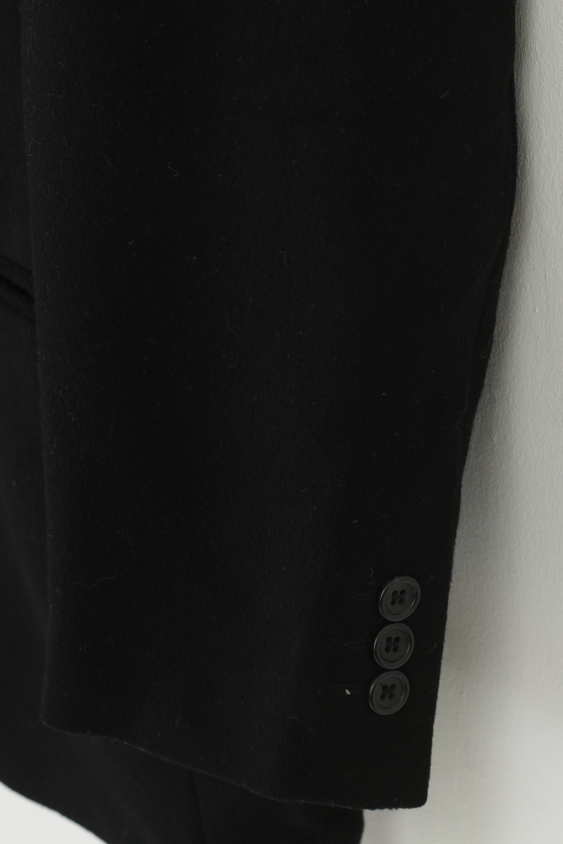 Hugo Boss Men 46 Blazer Black Guattro Cashmere Wool London Vintage Jacket