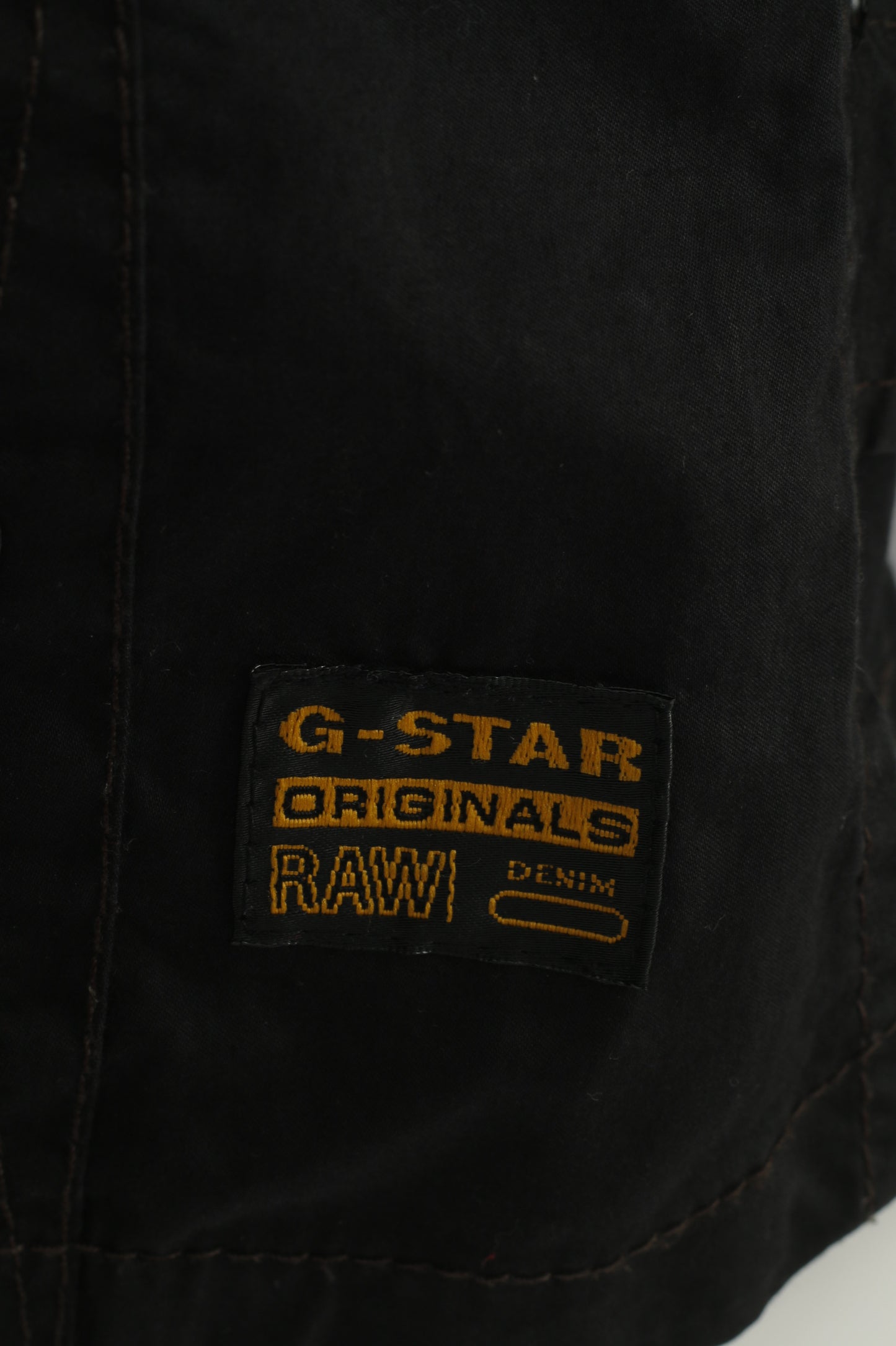 G-Star Hommes L Veste Noir Coton Full Zipper Vintage Règlement Raw Denim Top