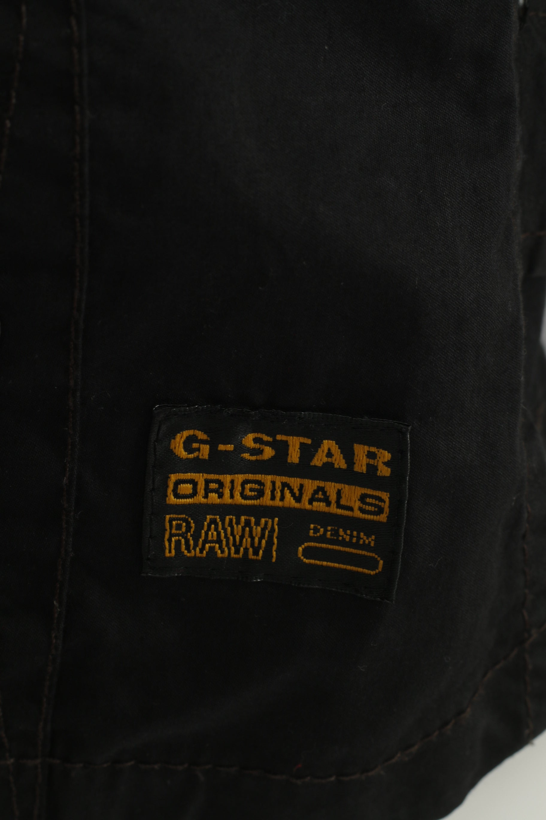 G-Star Men L (M) Jacket Black Cotton Full Zipper Vintage Regulation Raw Denim Top