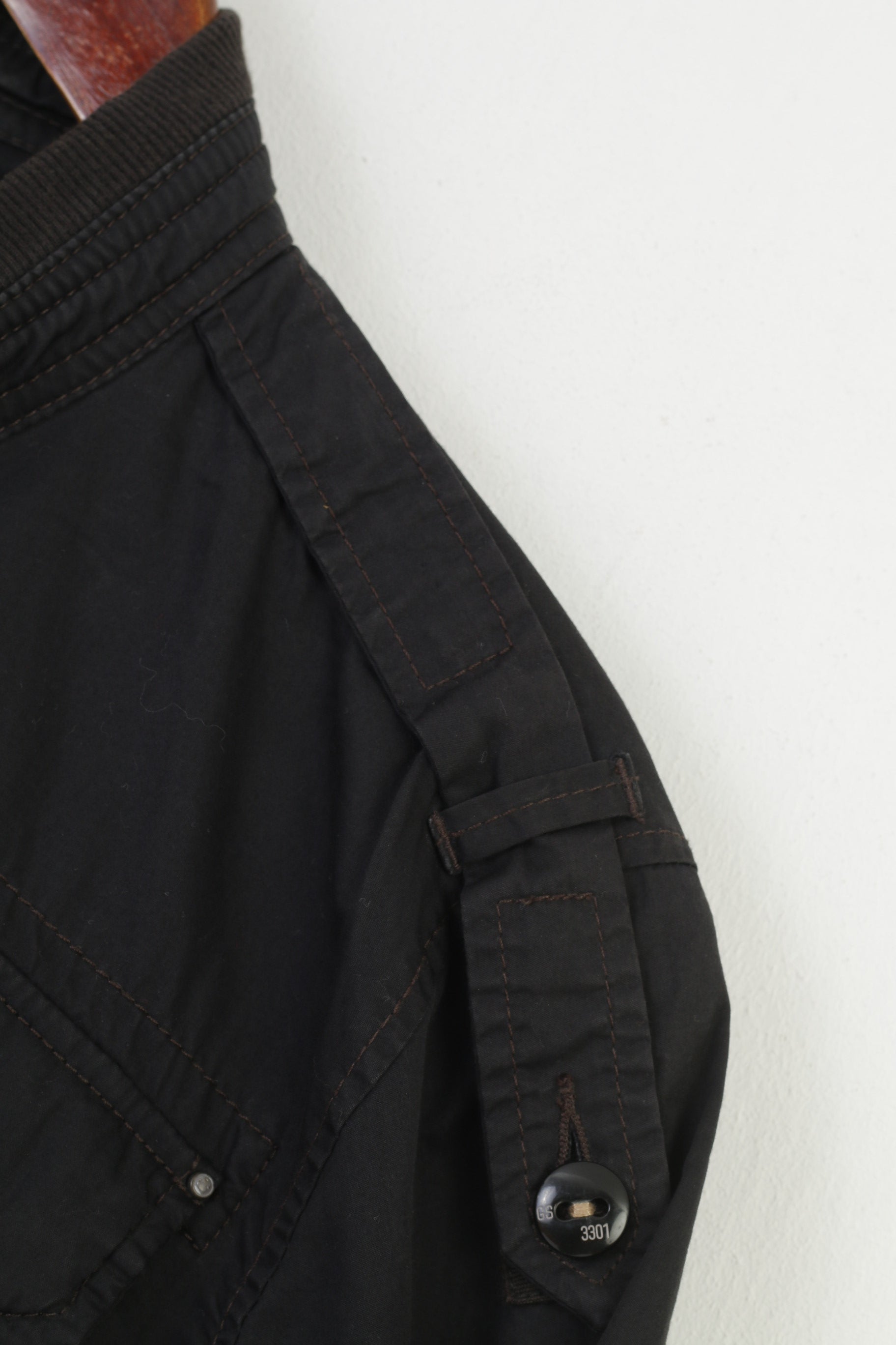 G-Star Men L (M) Jacket Black Cotton Full Zipper Vintage Regulation Raw Denim Top