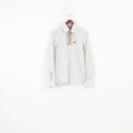 NEW SuperDry Men S Casual Shirt Striped White Long Sleeve Collar Bottoms Elegant Cotton Top