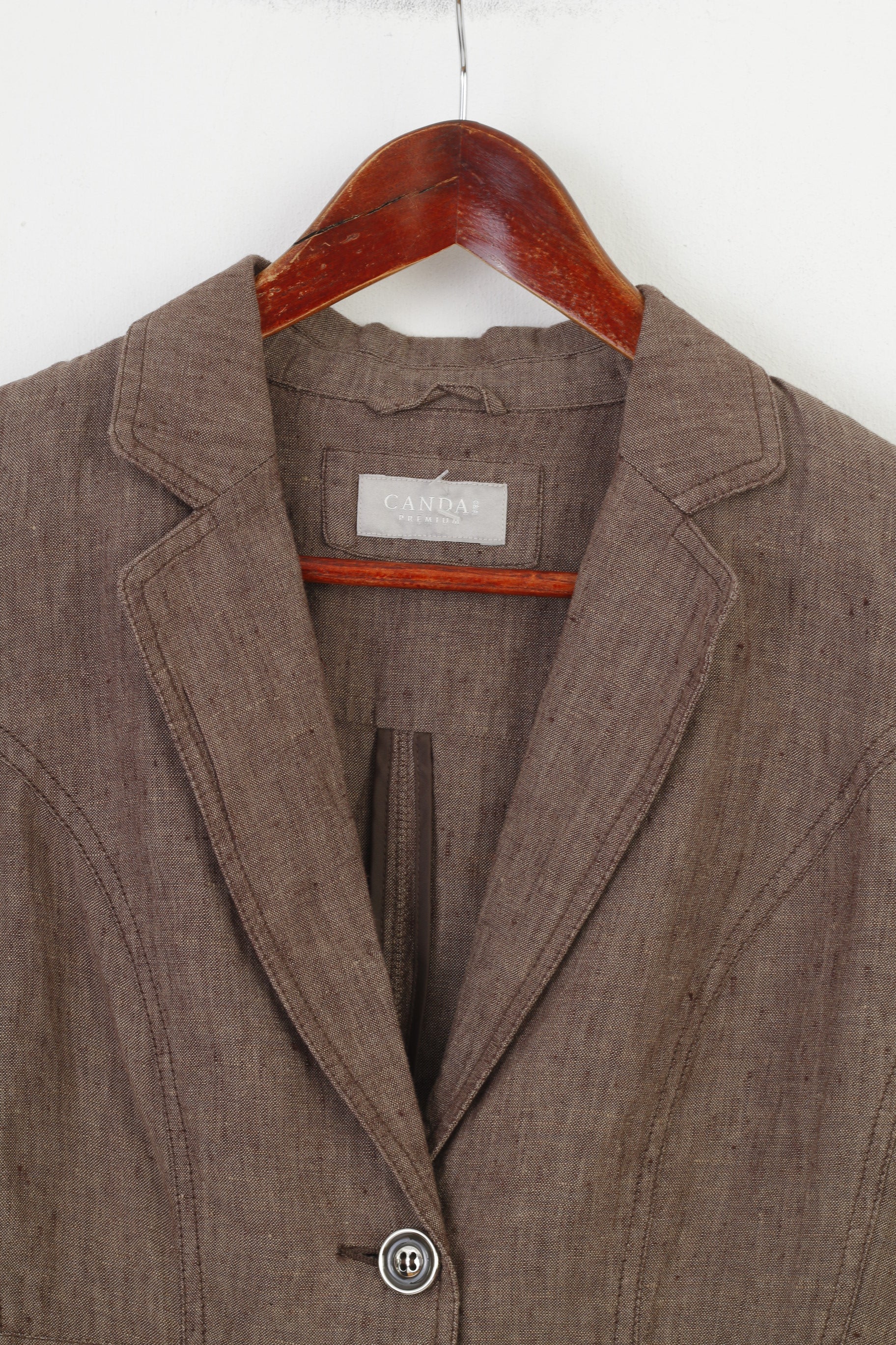 Canda Woman  M Jacket Brown Bottoms Breasted Premium C&A Vintage Top