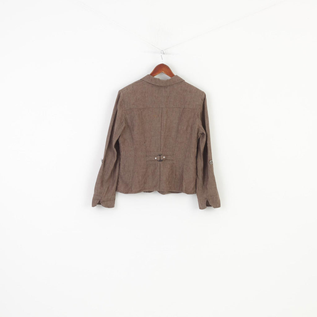 Canda Woman  M Jacket Brown Bottoms Breasted Premium C&A Vintage Top