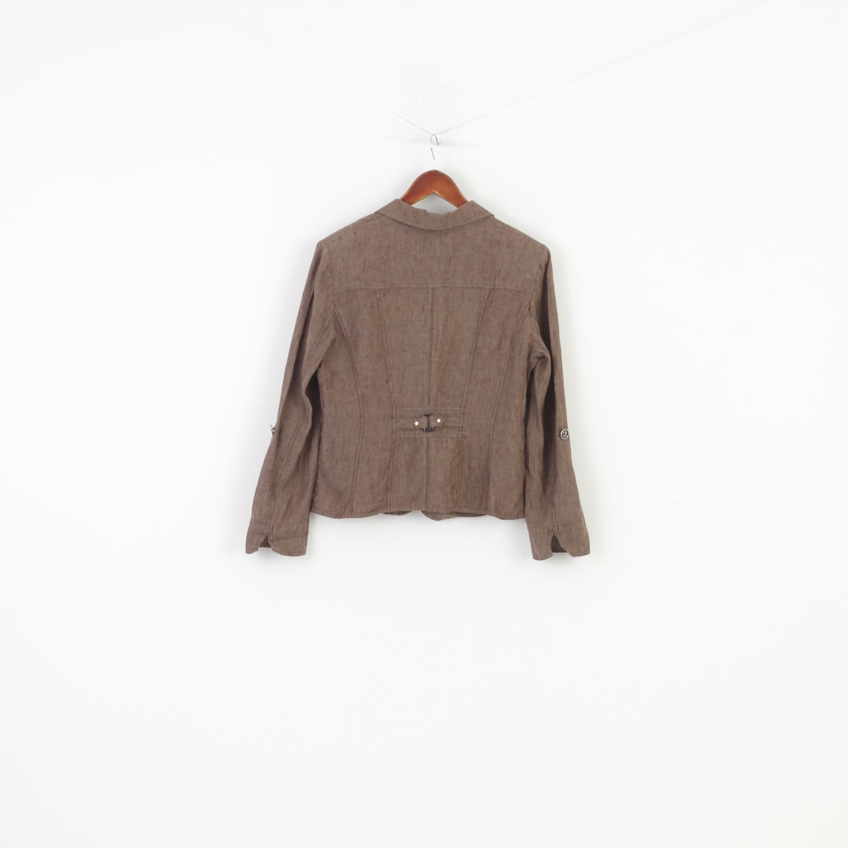 Canda Woman  M Jacket Brown Bottoms Breasted Premium C&A Vintage Top