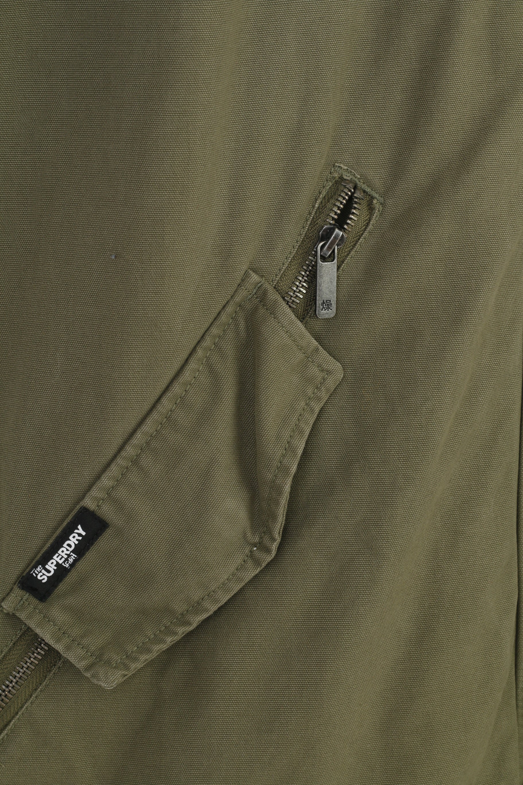 The Superdry Woman 44 M Jacket Khaki Cotton Oversize Padded Hood Vintage Full Zipper Winter Top