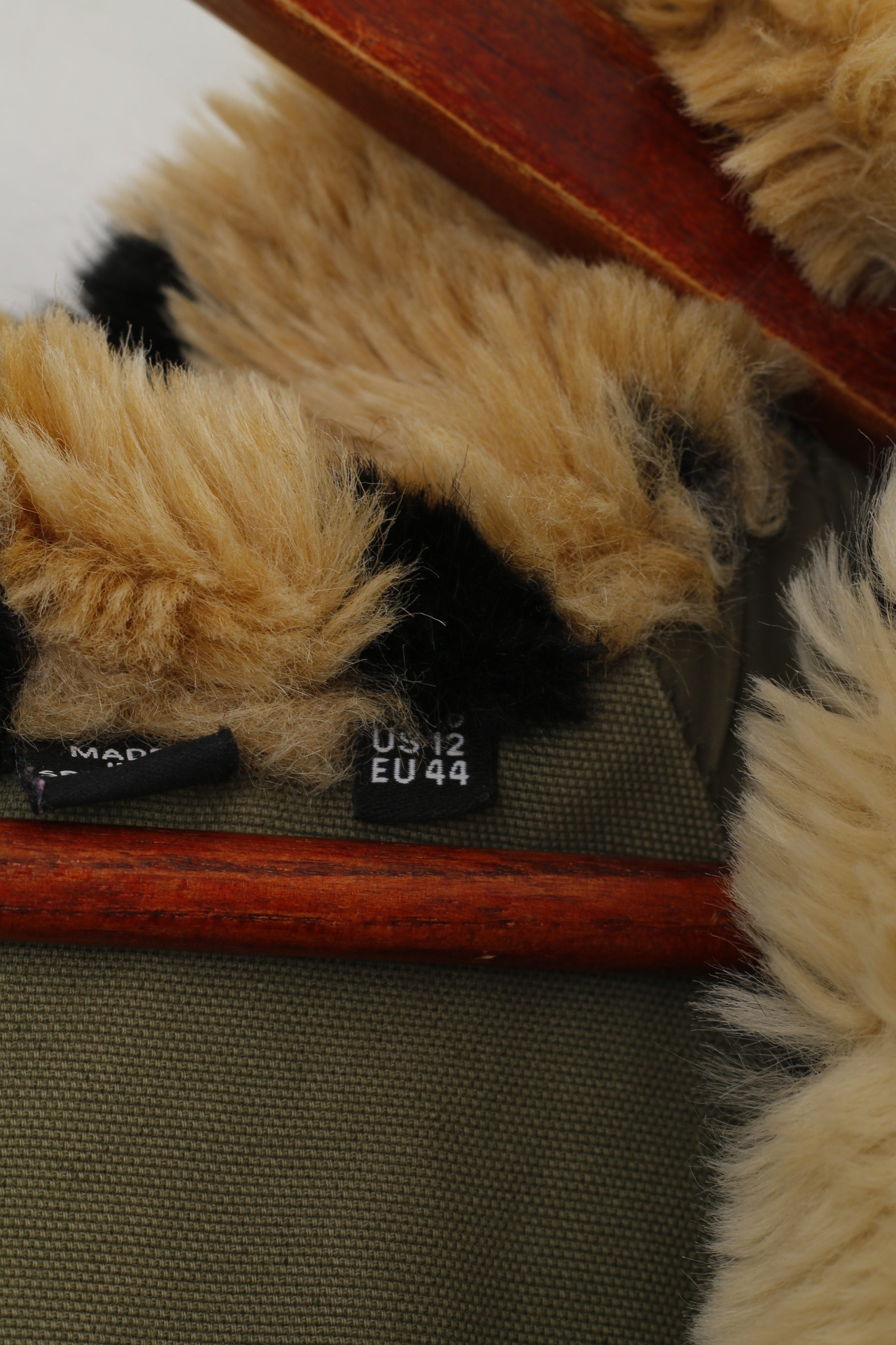 The Superdry Woman 44 M Jacket Khaki Cotton Oversize Padded Hood Vintage Full Zipper Winter Top