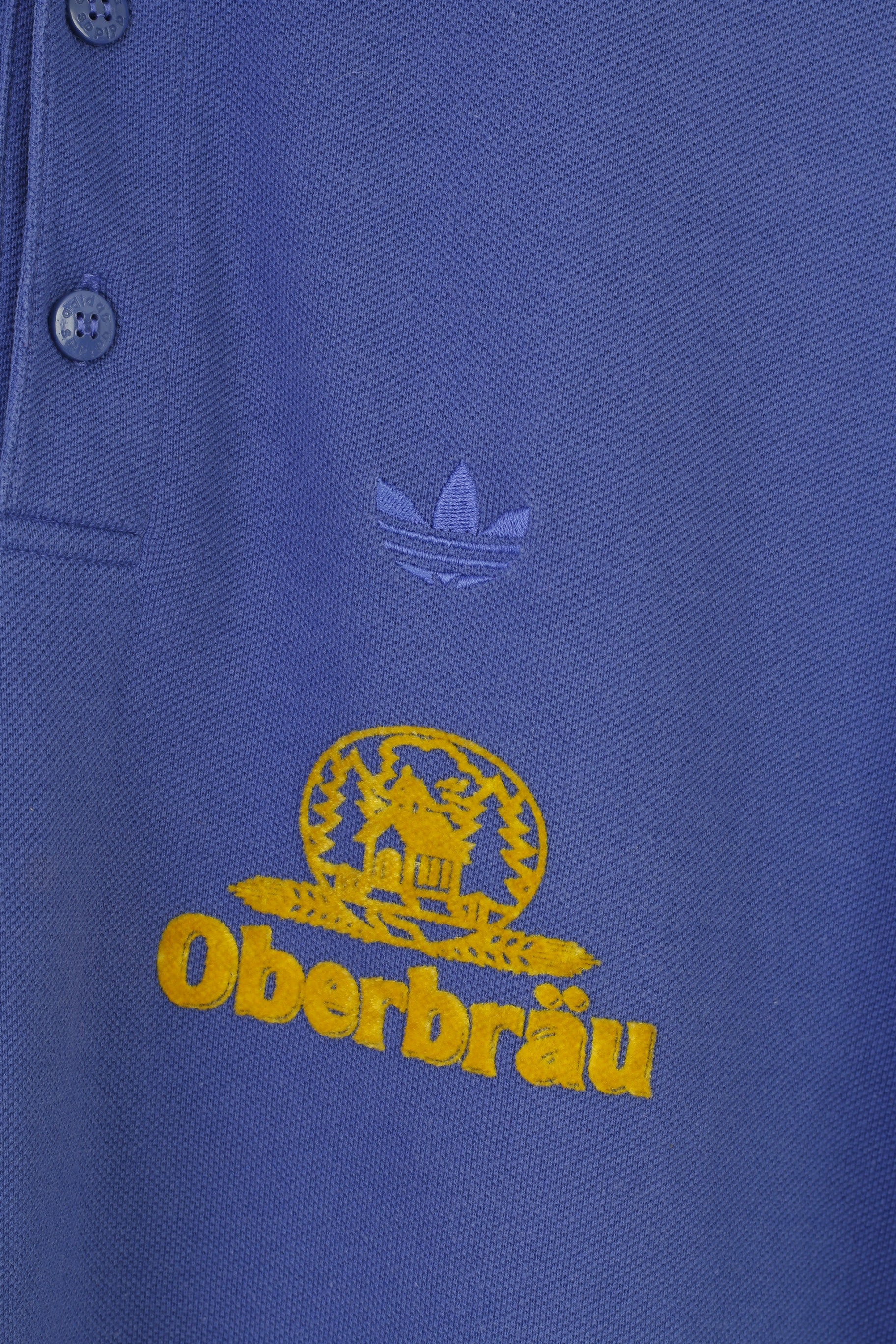 Adidas Men 52 L Polo Shirt Navy Cotton Vintage Collar Oberbrau Sport Top