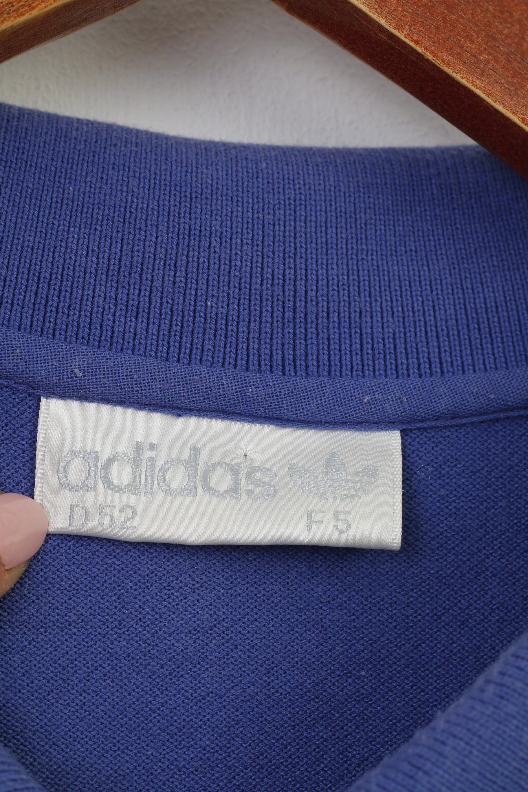 Adidas Men 52 L Polo Shirt Navy Cotton Vintage Collar Oberbrau Sport Top