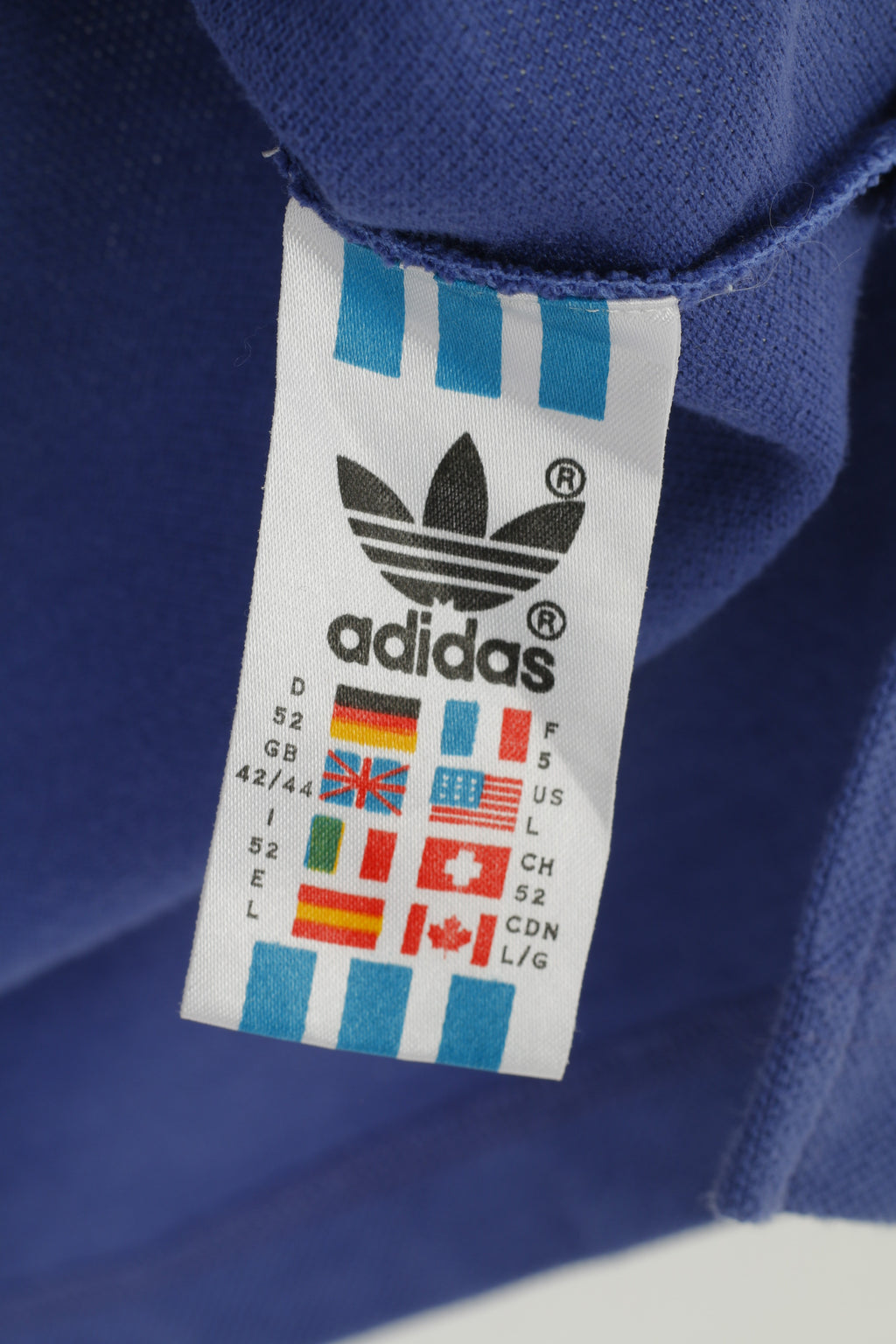 Adidas Men 52 L Polo Shirt Navy Cotton Vintage Collar Oberbrau Sport Top