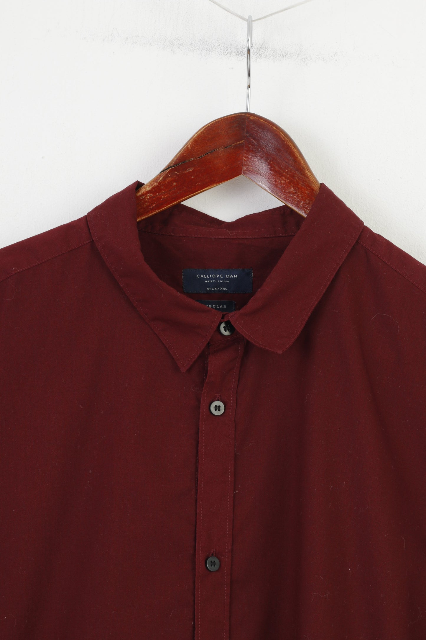 Calliope Chemise décontractée XXL pour homme Bordeaux à manches longues