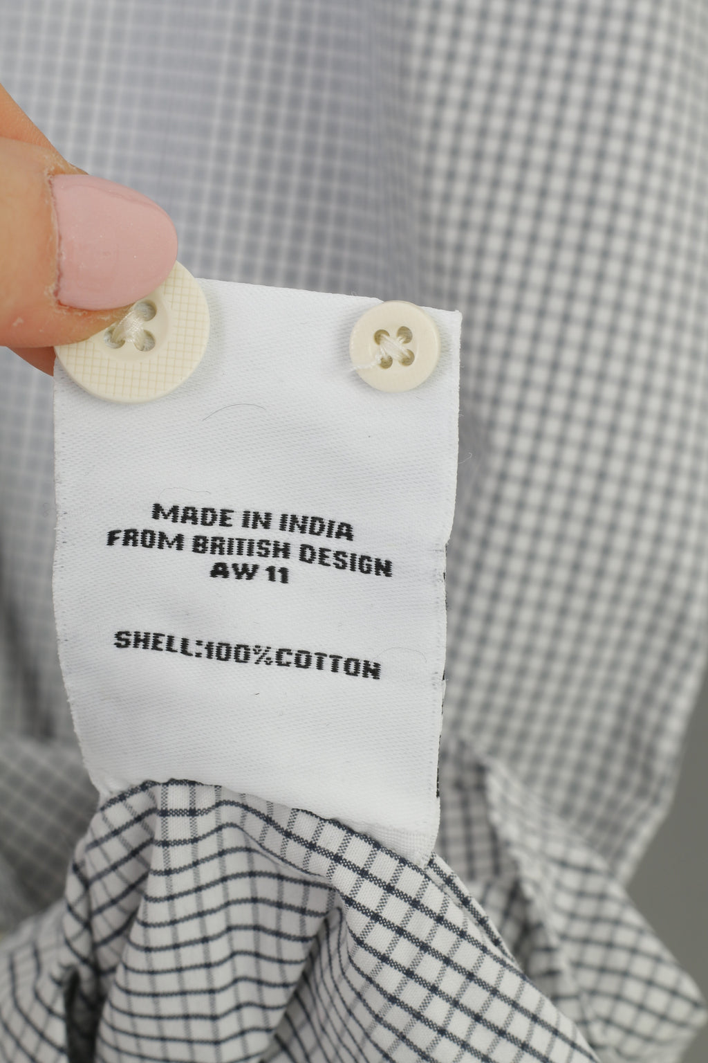 Superdry Men L Casual Shirt Long Sleeve White Checkered Collar Cotton Top