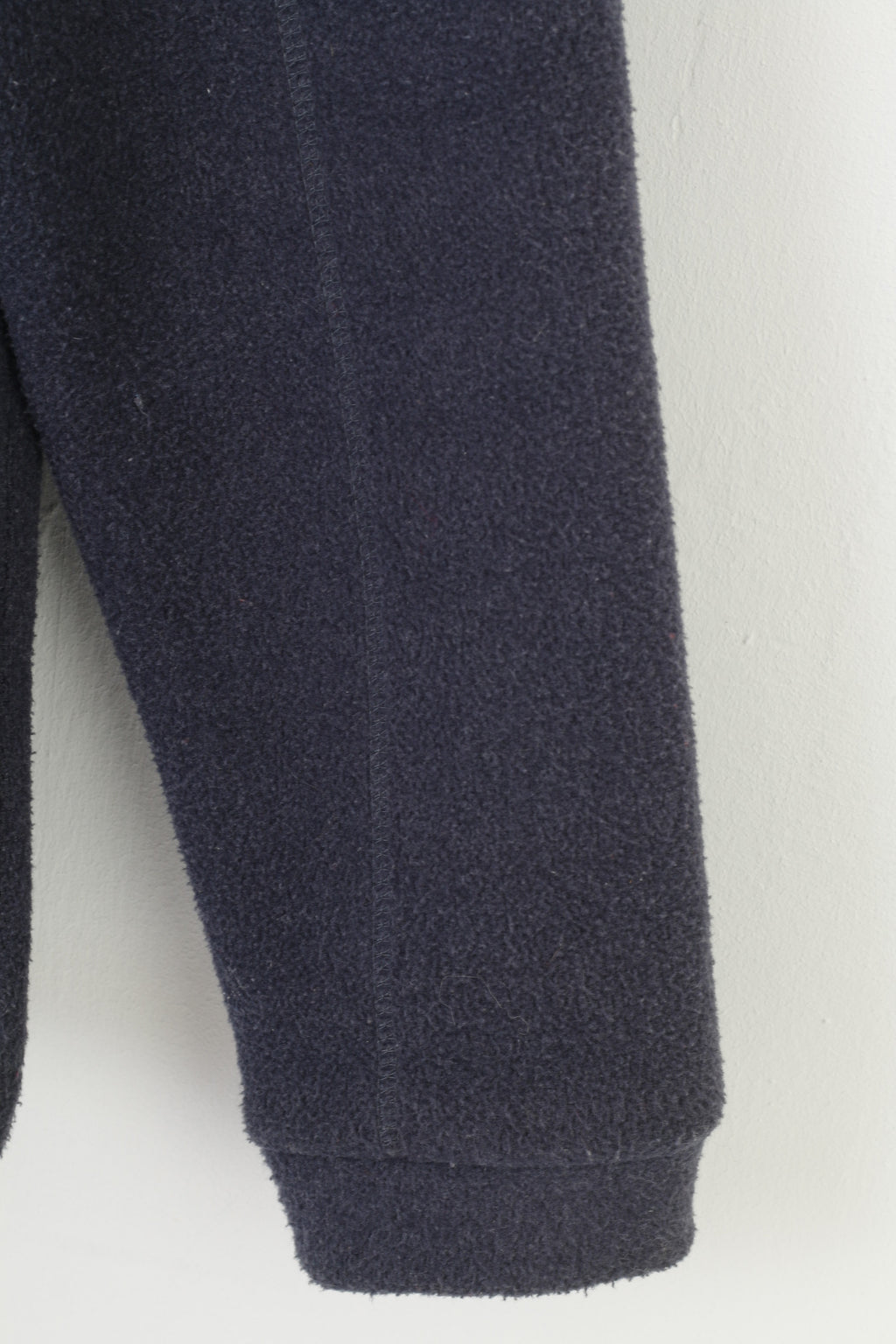 High Technical Men M Fleece Navy Full Zipper Collar Vintage Top