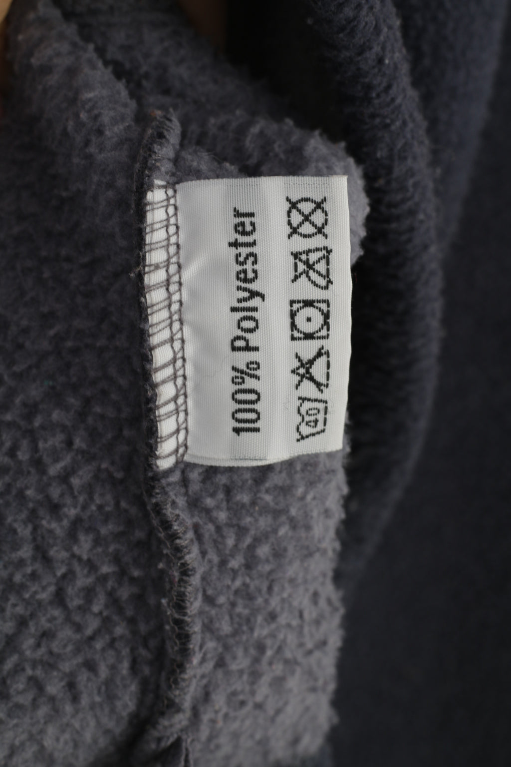 High Technical Men M Fleece Navy Full Zipper Collar Vintage Top