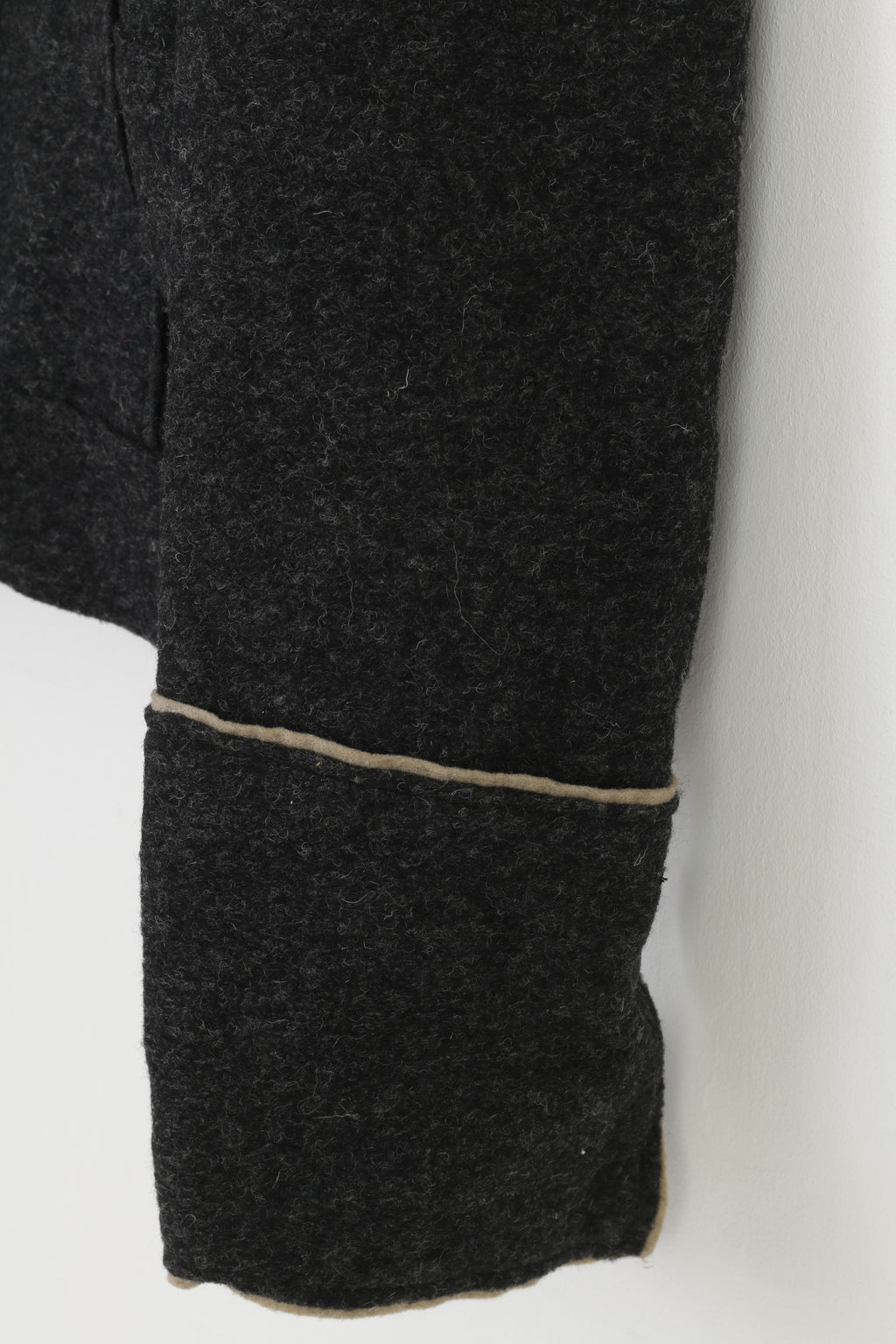 Summum Woman 40 M Jacket Charcoal Bottoms Collar Wool Shoulder Pads Blazer Vintage Top