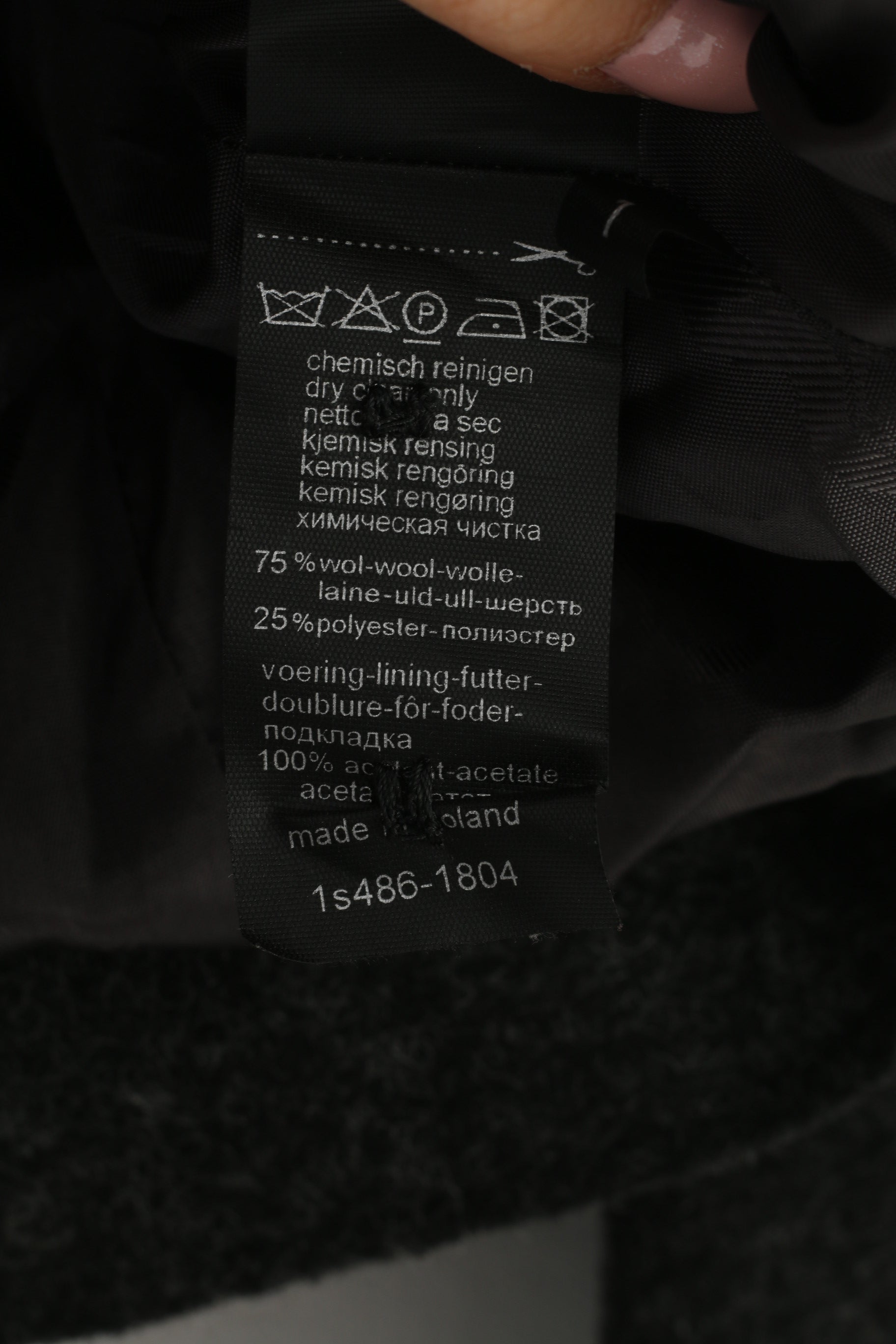 Summum Woman 40 M Jacket Charcoal Bottoms Collar Wool Shoulder Pads Blazer Vintage Top