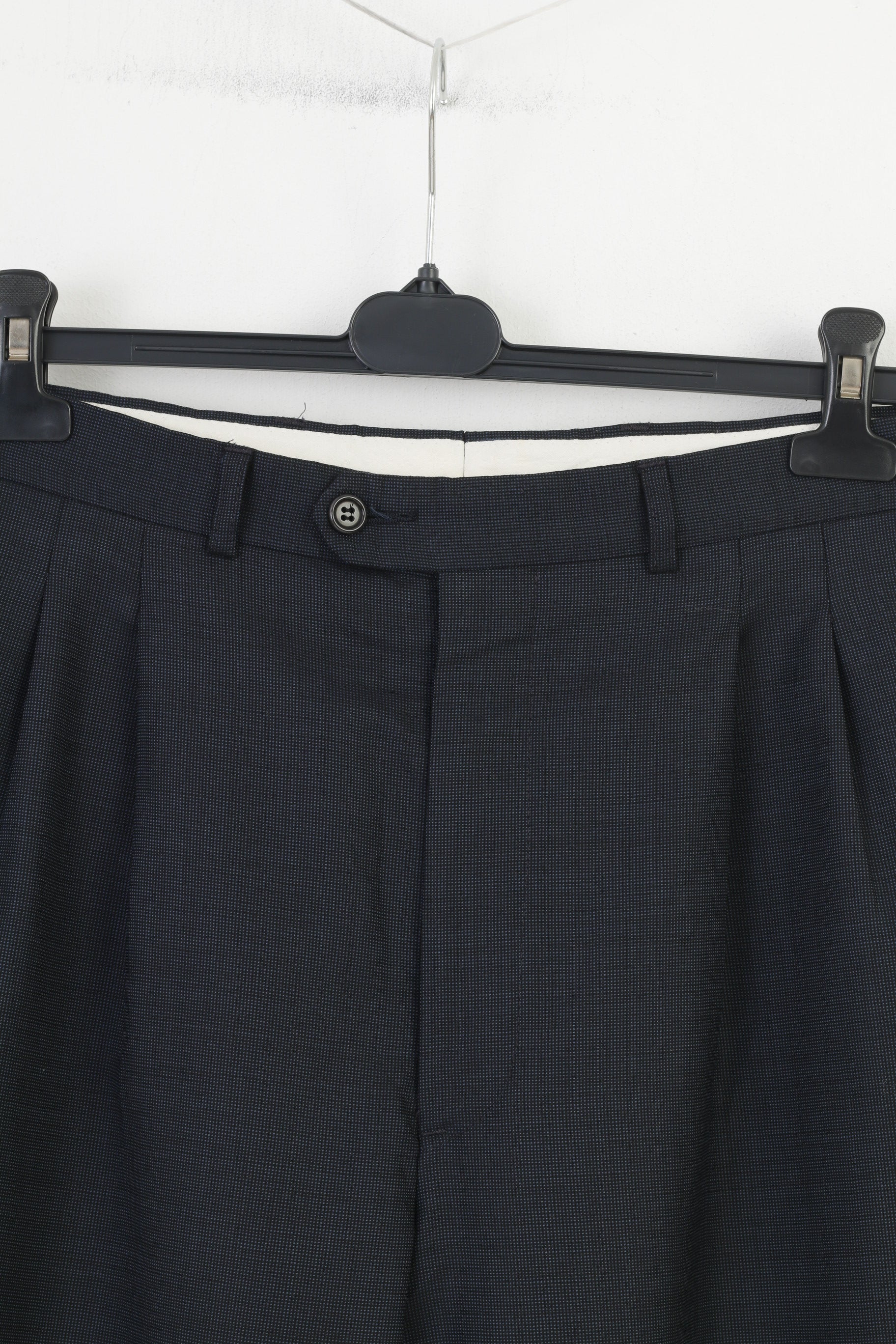 Jaeger Men 50 Trousers Navy Reda Vintage Elegant Wool Navy Suit Pants