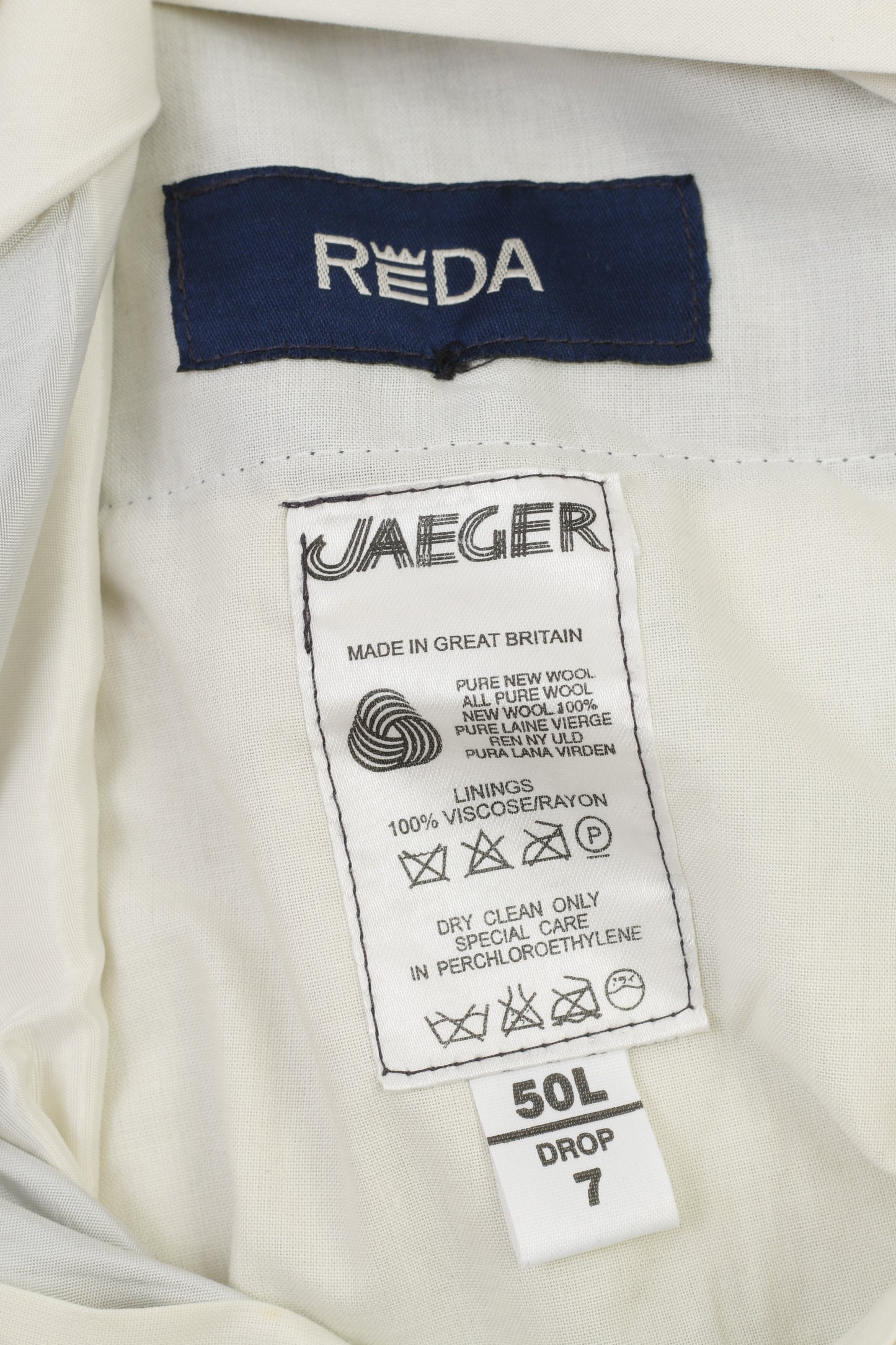 Jaeger Men 50 Trousers Navy Reda Vintage Elegant Wool Navy Suit Pants
