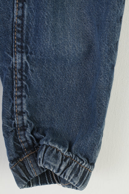H&M Girls 12-18 M Trousers Jeans Blue Cotton Jogger Pants