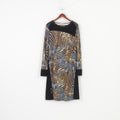 Elisa Cavaletti Woman XXL Dress Viscosa Geometric Oversize Long Sleeve Vintage Italiano Black Top