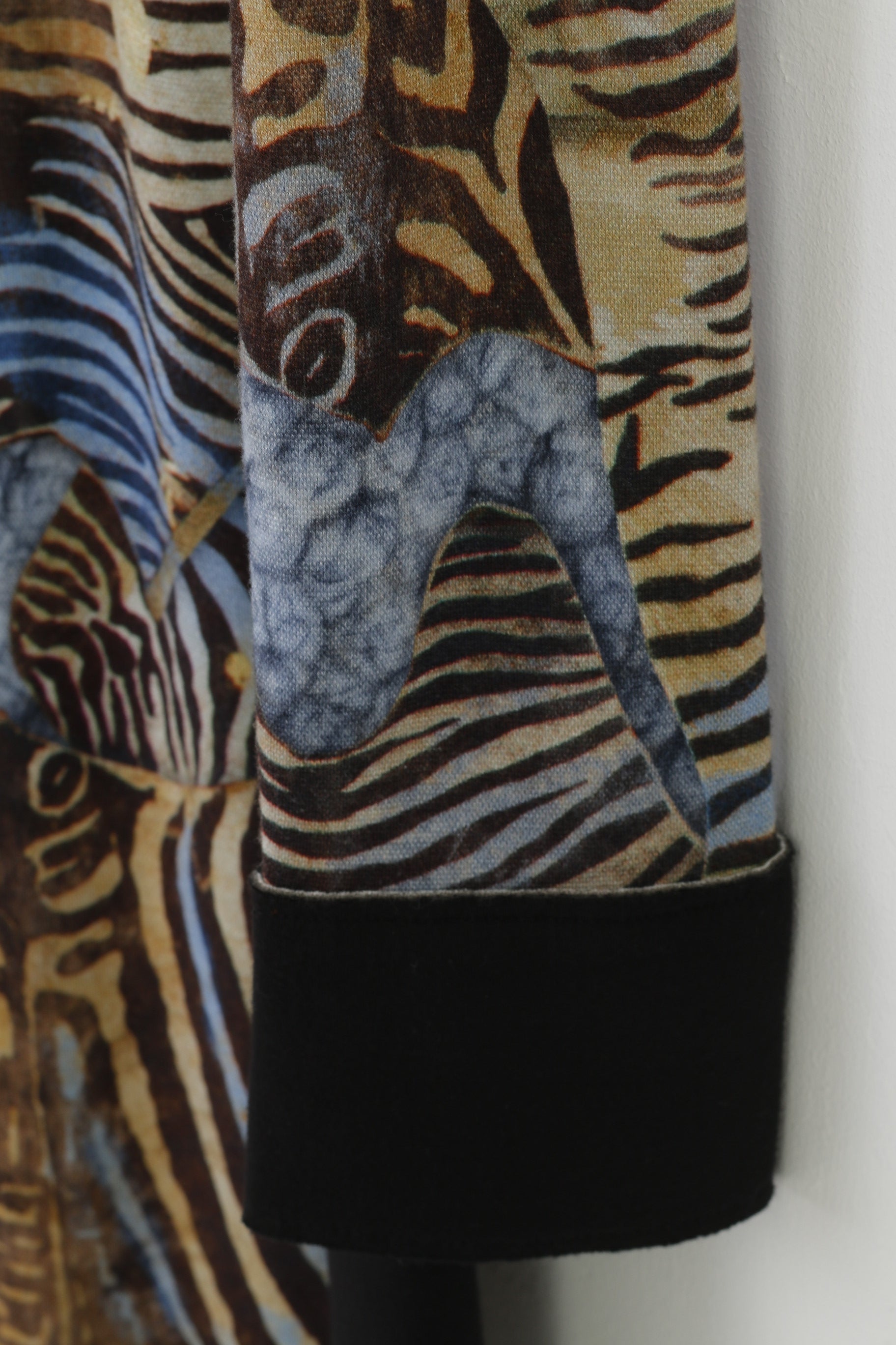 Elisa Cavaletti Woman XXL Dress Black Viscosa Animal Print Geometric Oversize Long Sleeve