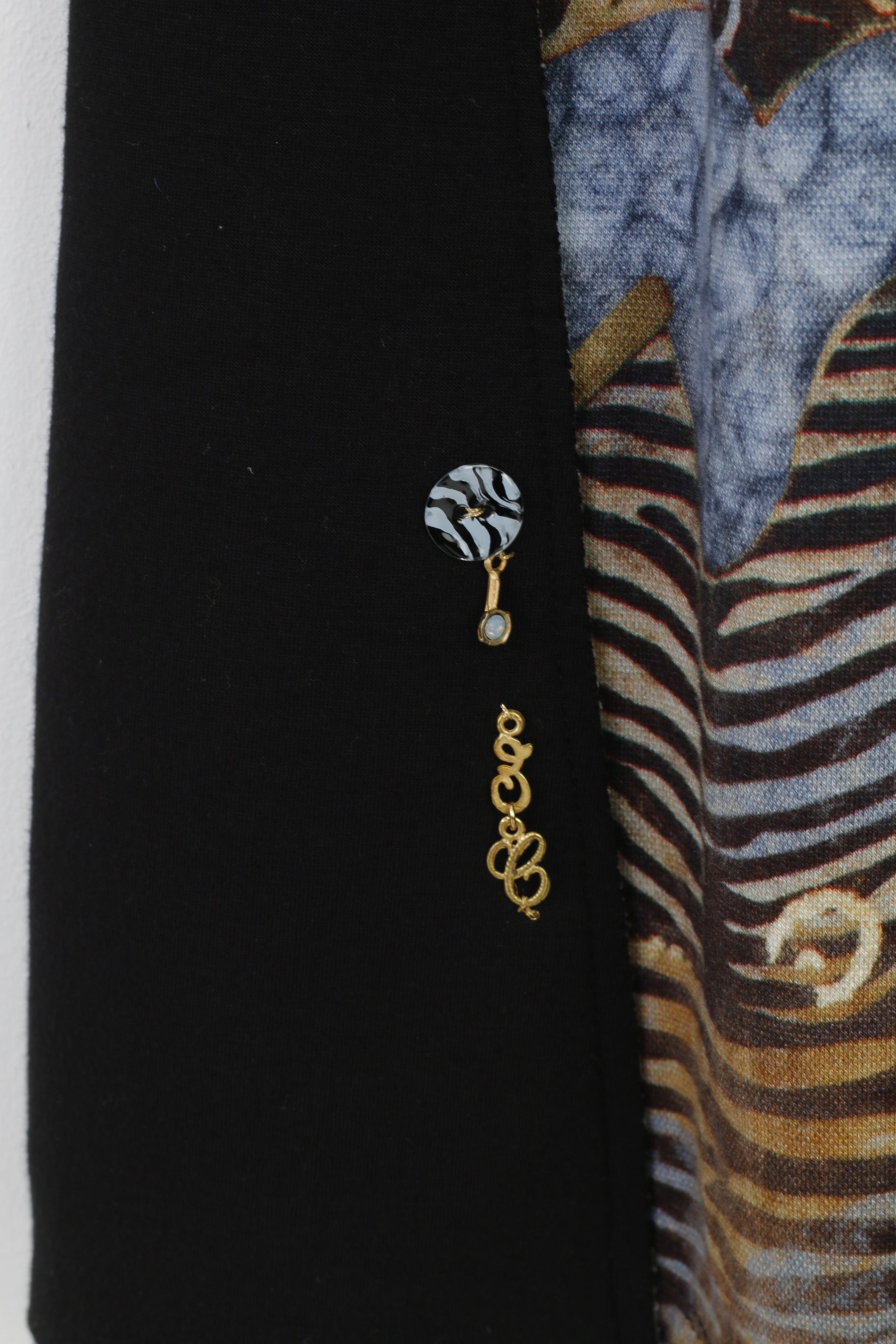 Elisa Cavaletti Woman XXL Dress Black Viscosa Animal Print Geometric Oversize Long Sleeve