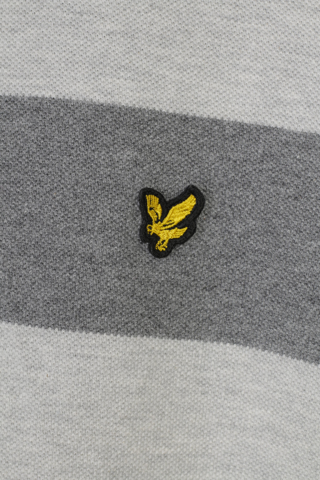 Lyle &amp; Scott Polo da uomo L Polo scozzese a maniche lunghe a righe grigie con colletto in cotone
