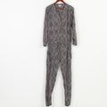 Denim Hunter Woman 38 Jumpsuit Viscose Grey Long Sleeve Bottoms Elastic Waist V Neck Vintage Top