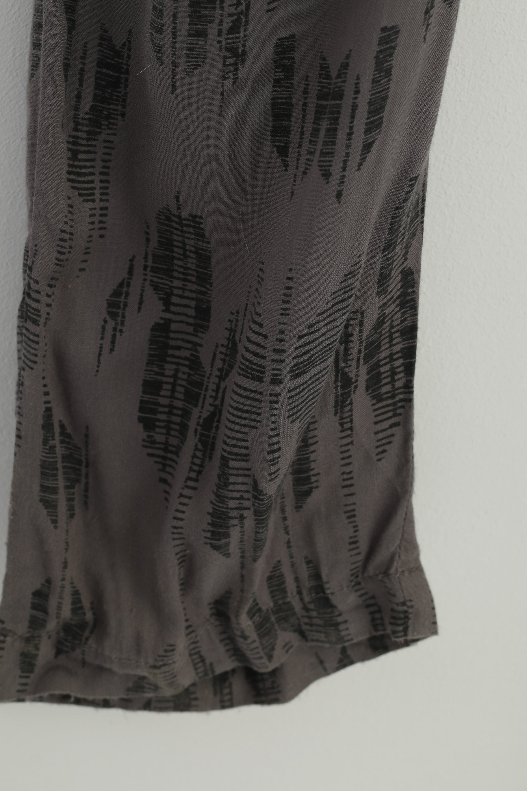 Denim Hunter Woman 38 M Jumpsuit Viscose Grey Long Sleeve Bottoms Elastic Waist V Neck Vintage Top