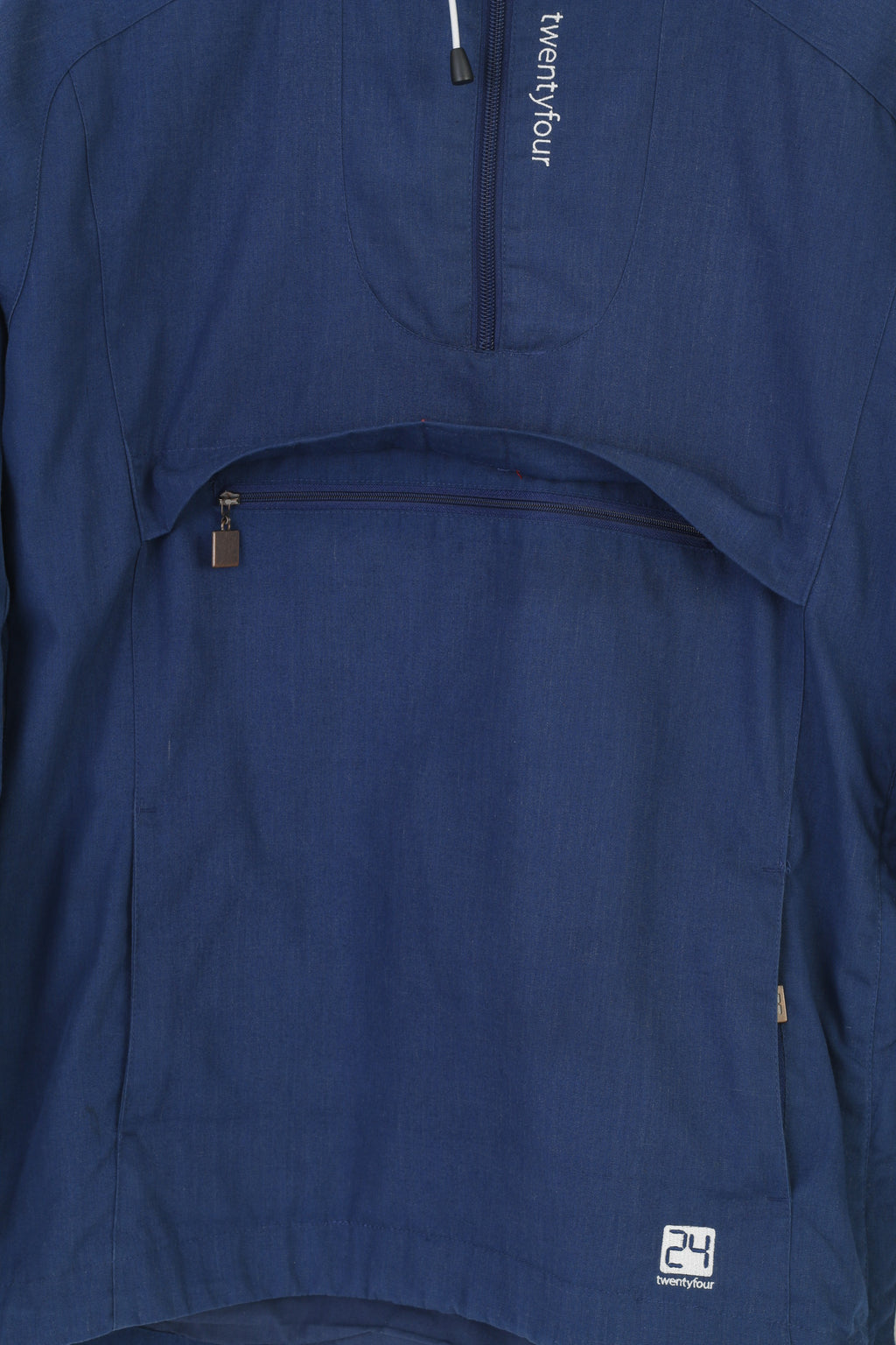 Twenty Four Woman 36 S Jacket Zip Neck Navy Hood Pockets Zipper On The Side Vintage Top
