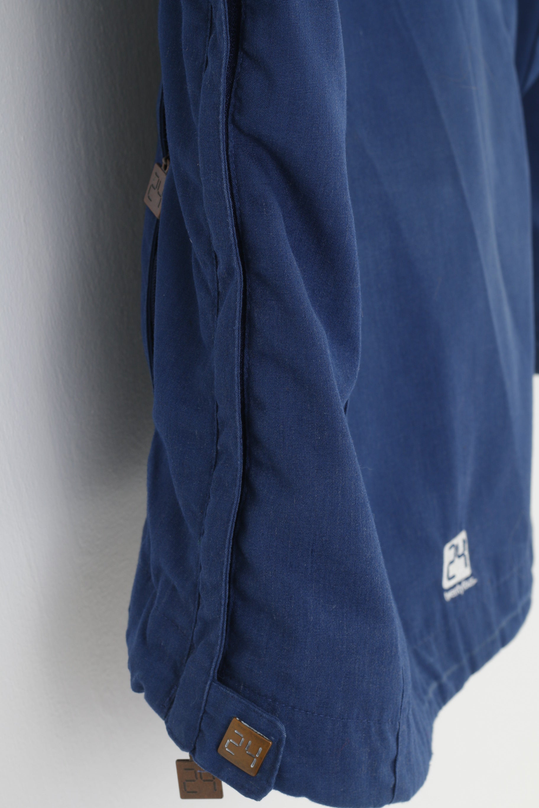 Twenty Four Woman 36 S Jacket Zip Neck Navy Hood Pockets Zipper On The Side Vintage Top