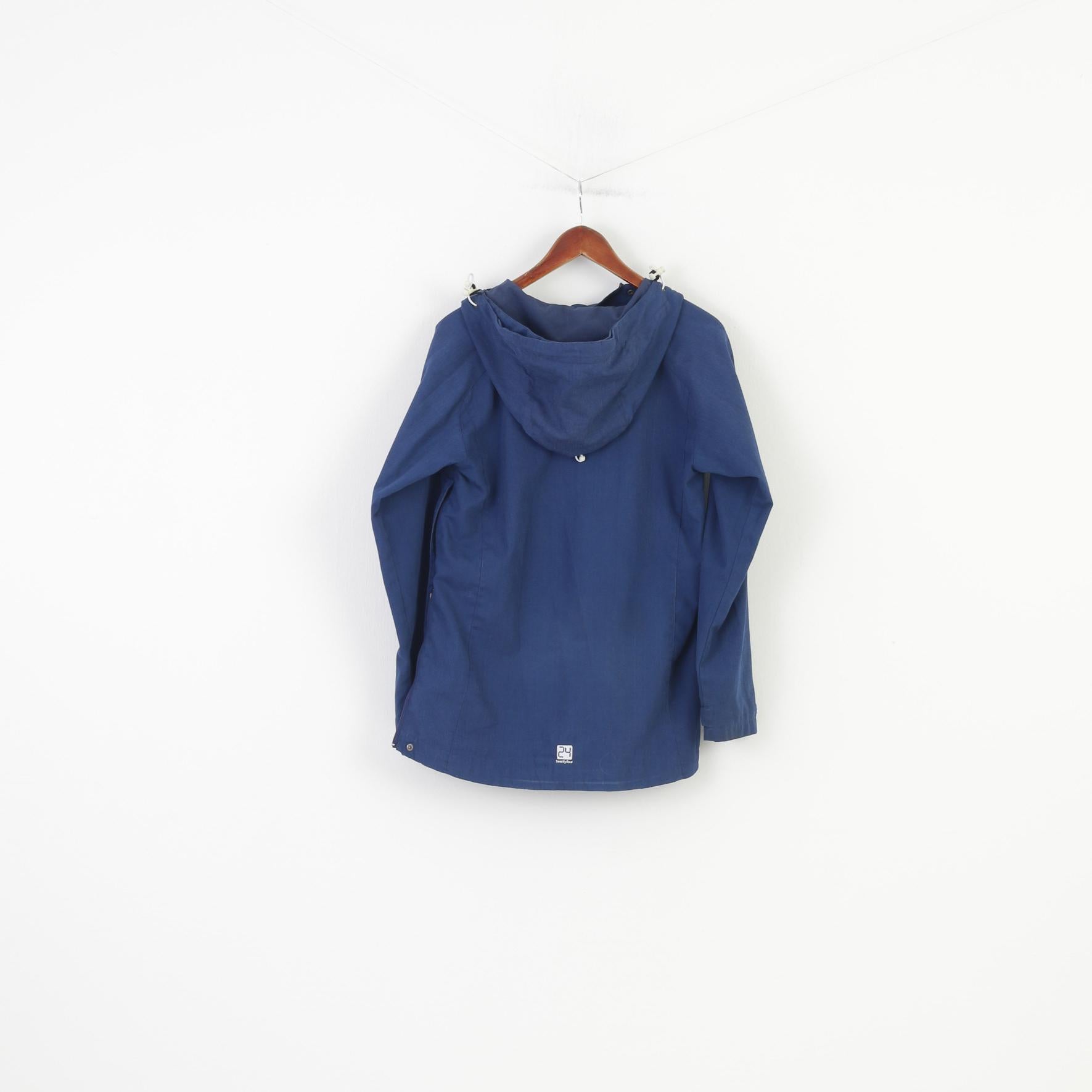 Twenty Four Woman 36 S Jacket Zip Neck Navy Hood Pockets Zipper On The Side Vintage Top