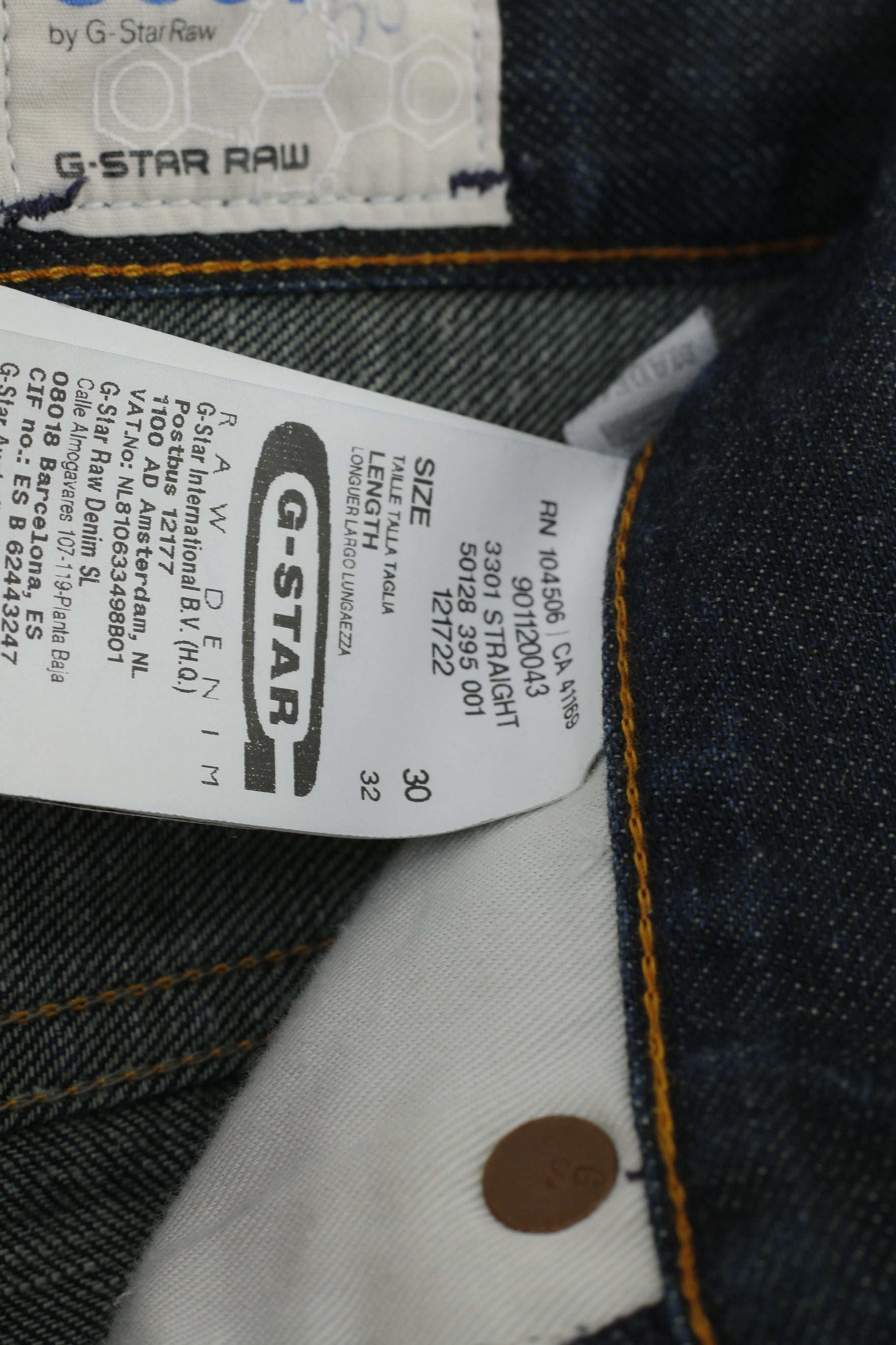 Pantaloni G-Star Raw da uomo 30 Jeans Pantaloni classici in cotone blu scuro