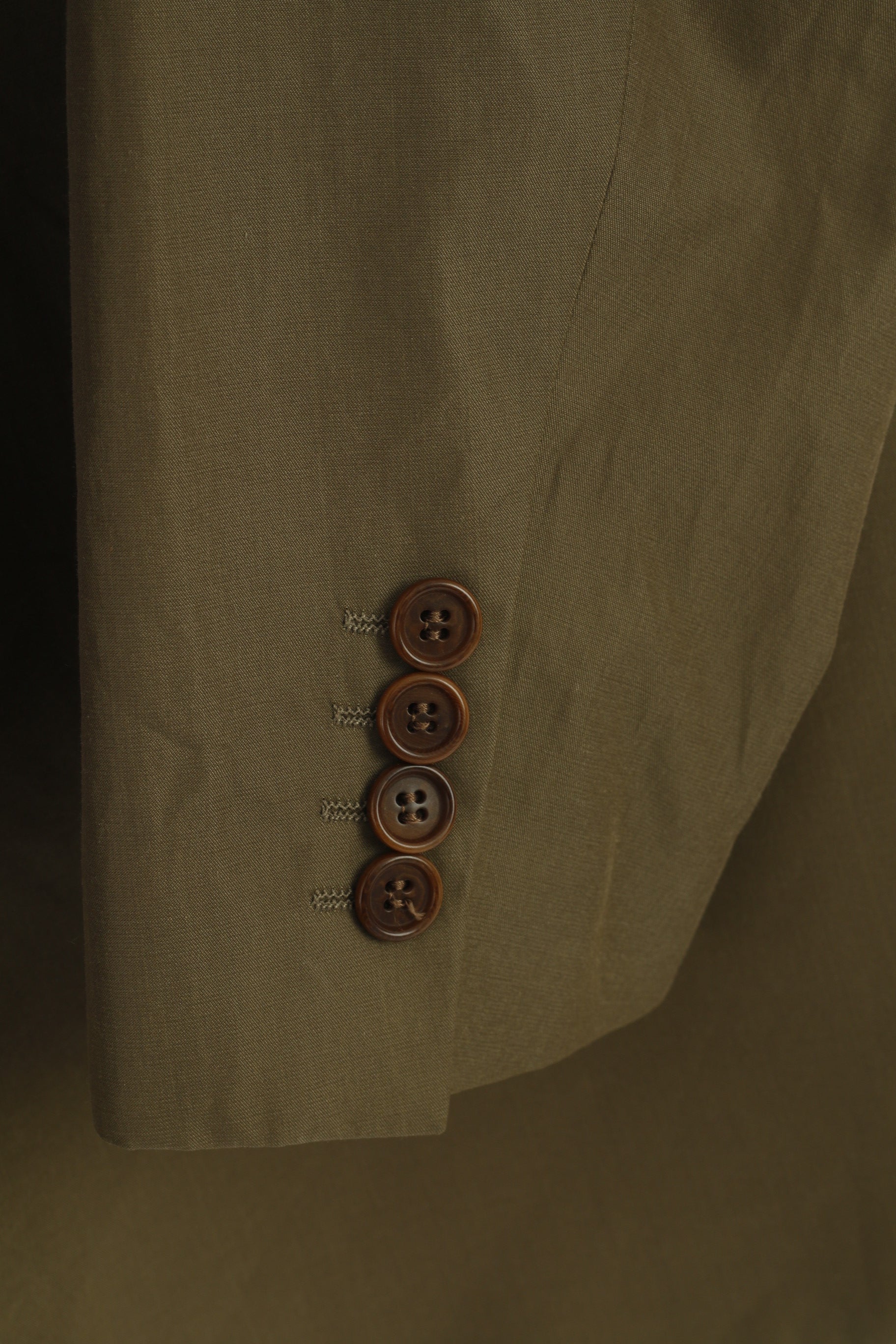 Hugo Boss Hommes 54 44 Blazer Vert Cupro Coton Simple Boutonnage Veste Vintage Classique