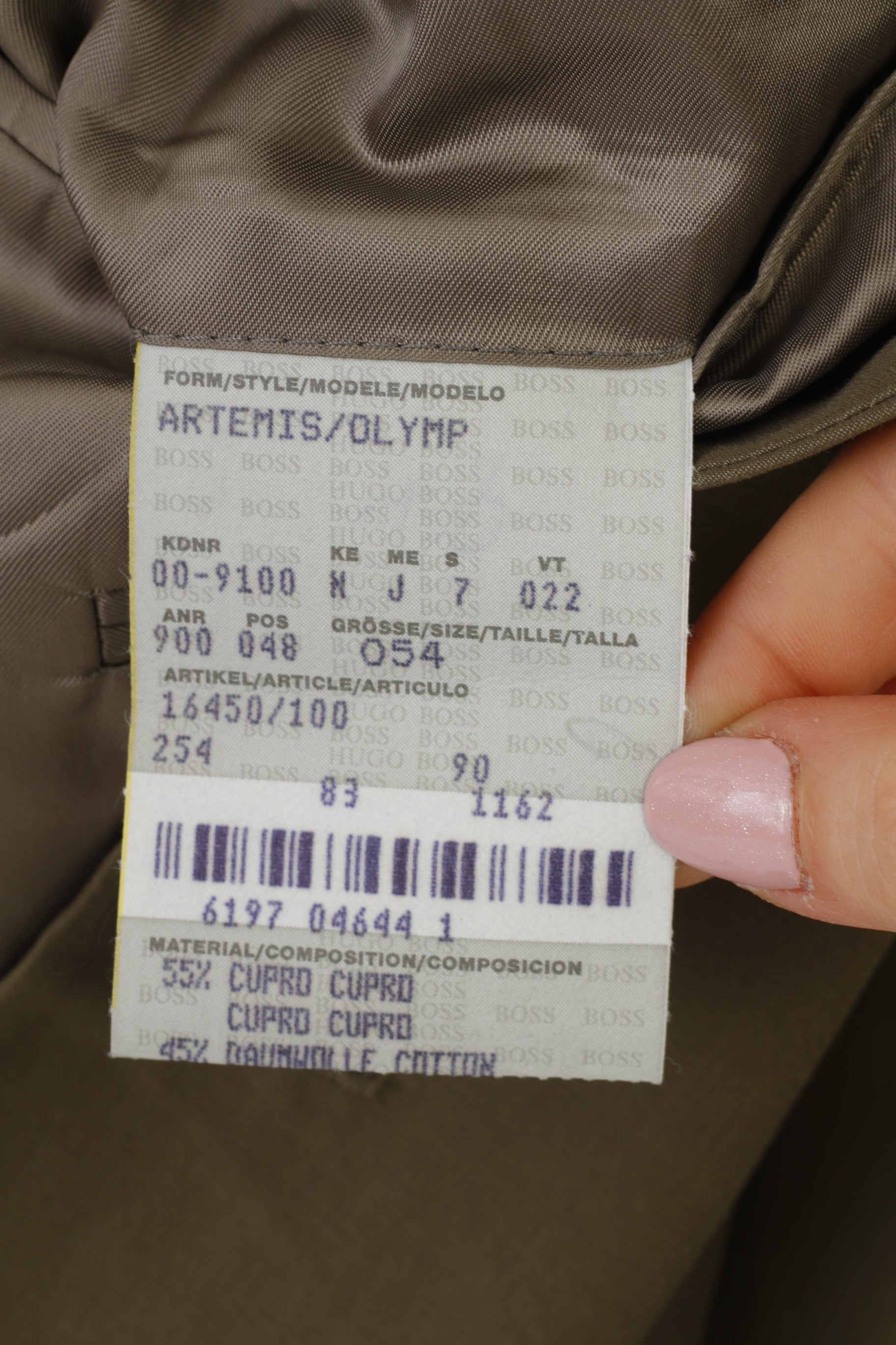 Hugo Boss Hommes 54 44 Blazer Vert Cupro Coton Simple Boutonnage Veste Vintage Classique