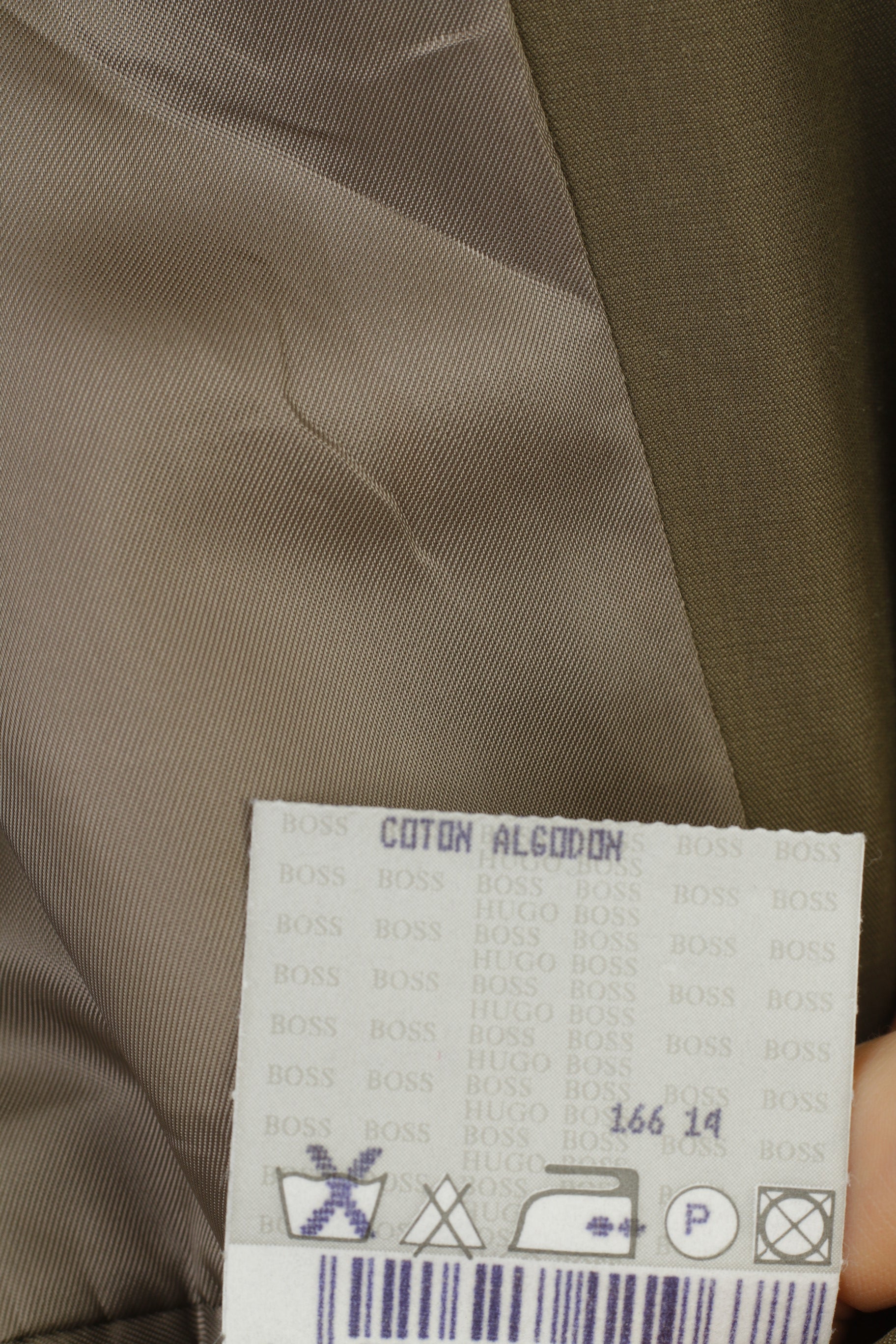 Hugo Boss Hommes 54 44 Blazer Vert Cupro Coton Simple Boutonnage Veste Vintage Classique