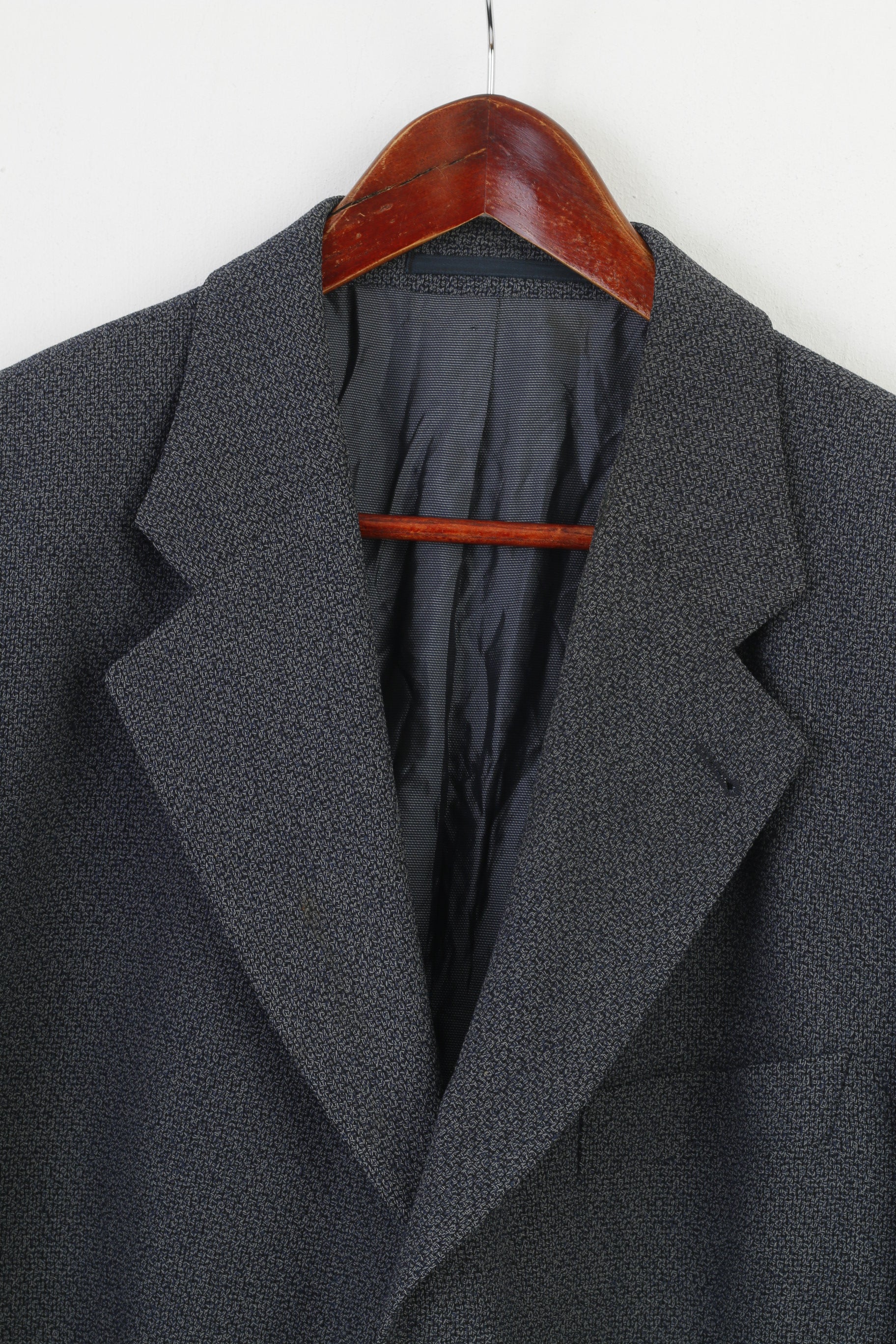 Tules Men 52 42  Blazer Vintage Italy Wool Navy Single Breasted Flamenco Jacket