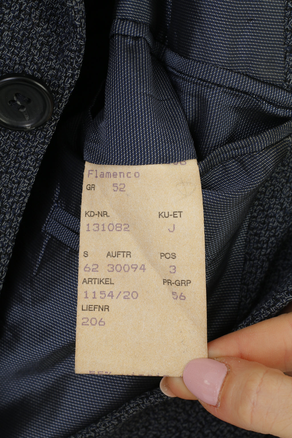 Tules Men 52 42  Blazer Vintage Italy Wool Navy Single Breasted Flamenco Jacket