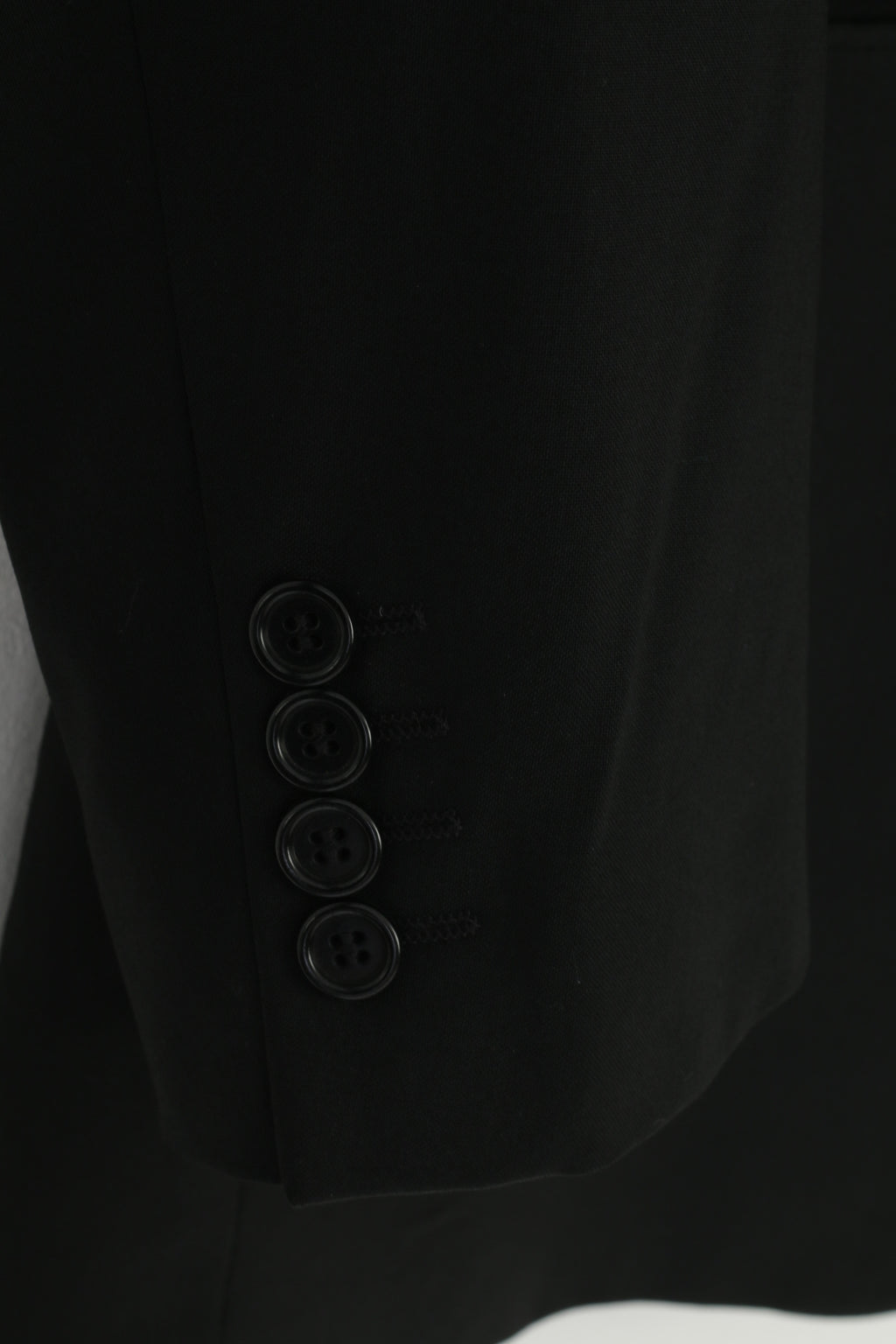 Hugo Boss Men 46 Blazer Black Breasted Bottoms Elegant Wool Jacket